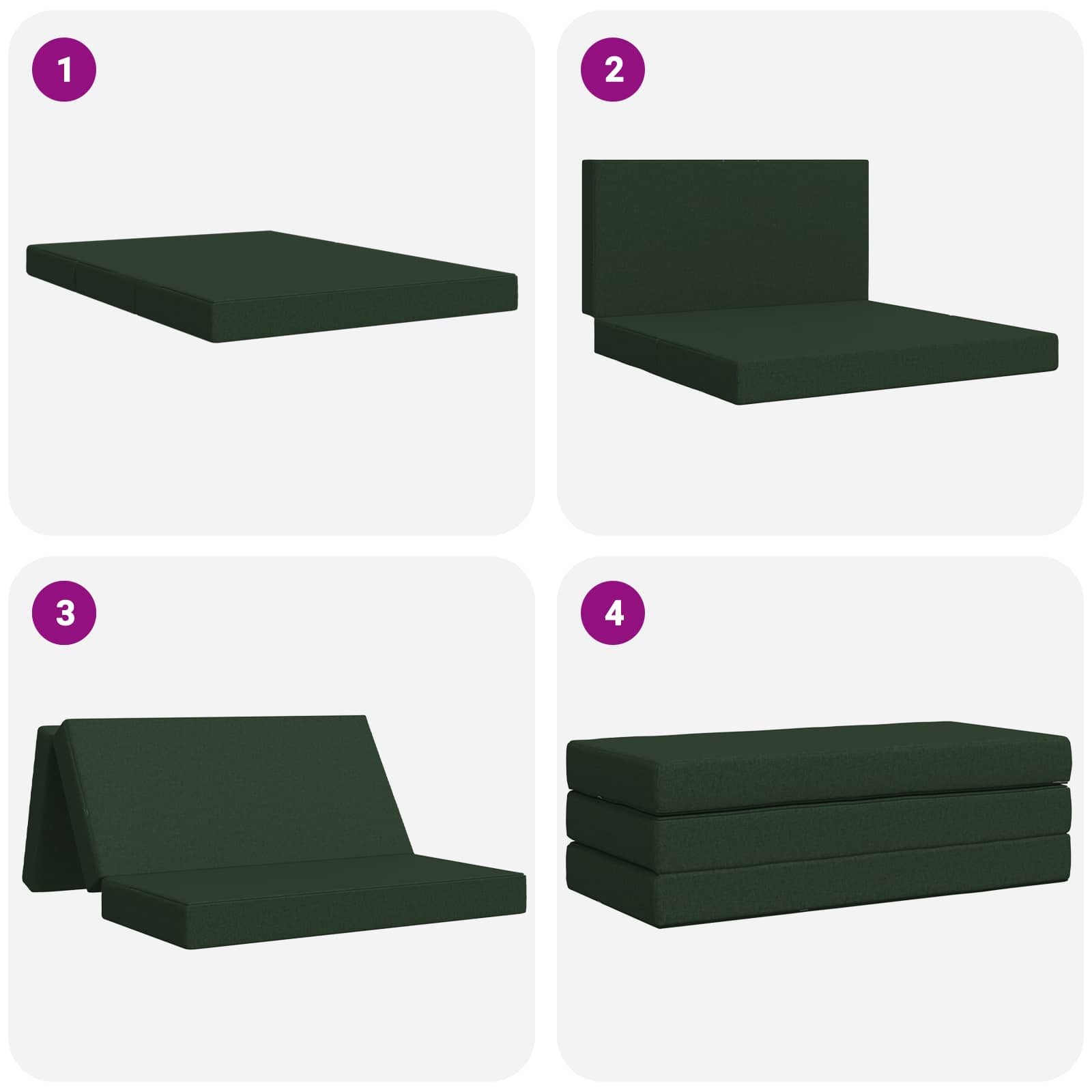 Vouwbare Bankbed 120 x 67 x 45 cm Donkergroen is nu te koop bij PeponiXL, paradijselijk wonen!