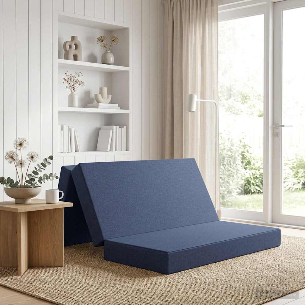 Vouwbare Bankbed 160 x 67 x 45 cm Blauw is nu te koop bij PeponiXL, paradijselijk wonen!