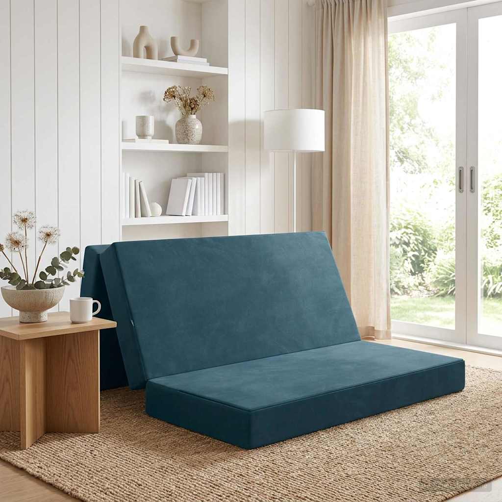 Vouwbare Bankbed 120 x 67 x 45 cm Blauw is nu te koop bij PeponiXL, paradijselijk wonen!