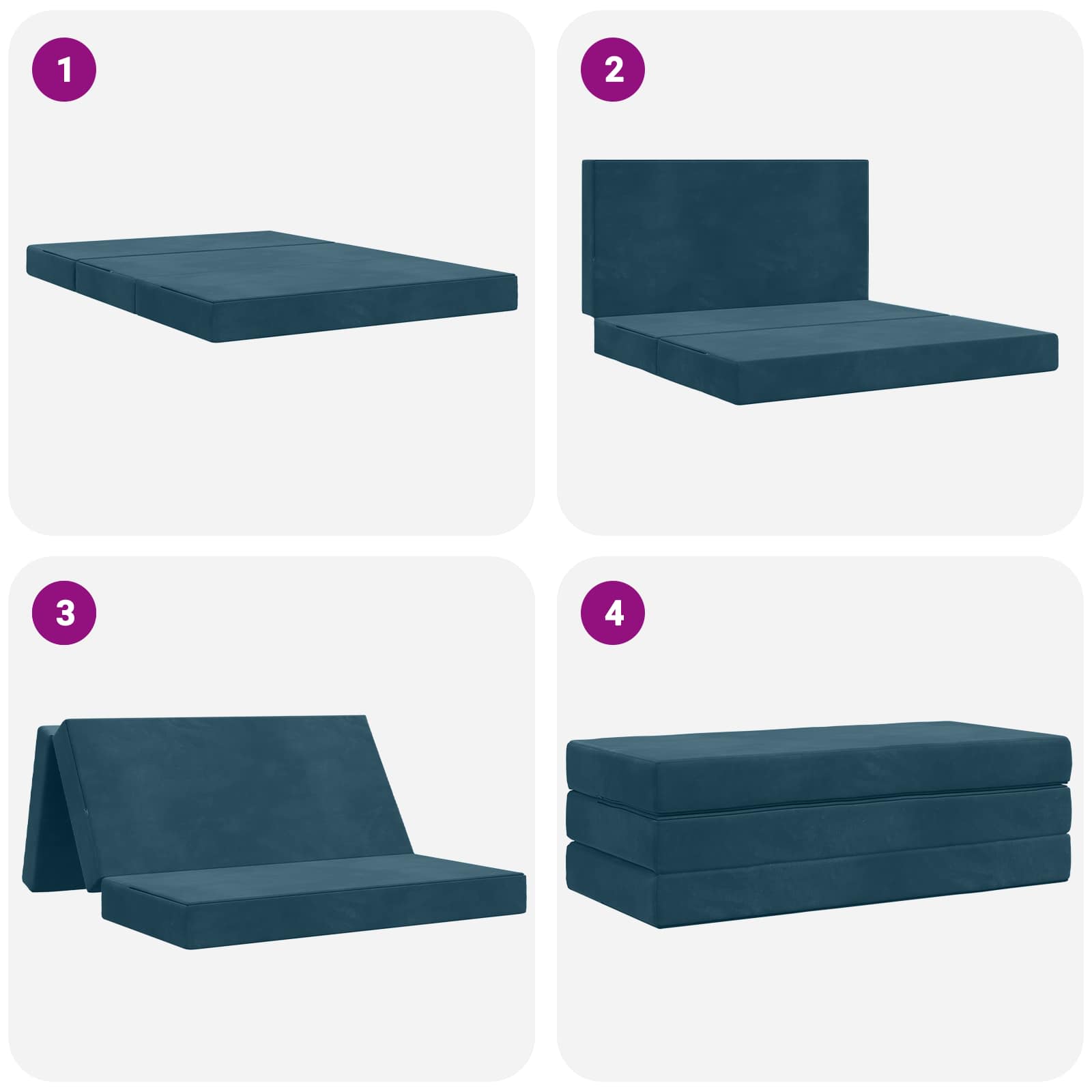Vouwbare Bankbed 120 x 67 x 45 cm Blauw is nu te koop bij PeponiXL, paradijselijk wonen!