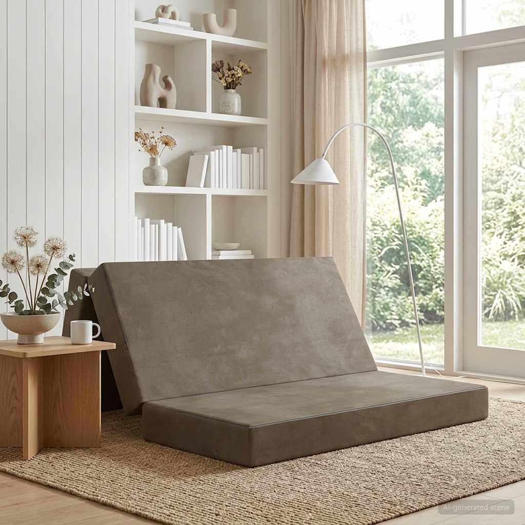 Vouwbare Bankbed 120 x 67 x 45 cm Lichtgrijs is nu te koop bij PeponiXL, paradijselijk wonen!