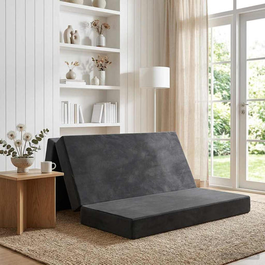 Vouwbare Bankbed 140 x 67 x 45 cm Donkergrijs is nu te koop bij PeponiXL, paradijselijk wonen!