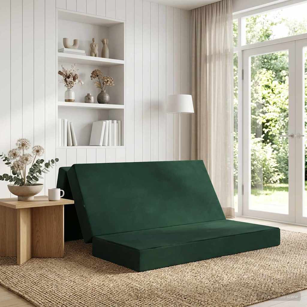 Vouwbare Bankbed 160 x 67 x 45 cm Donkergroen is nu te koop bij PeponiXL, paradijselijk wonen!