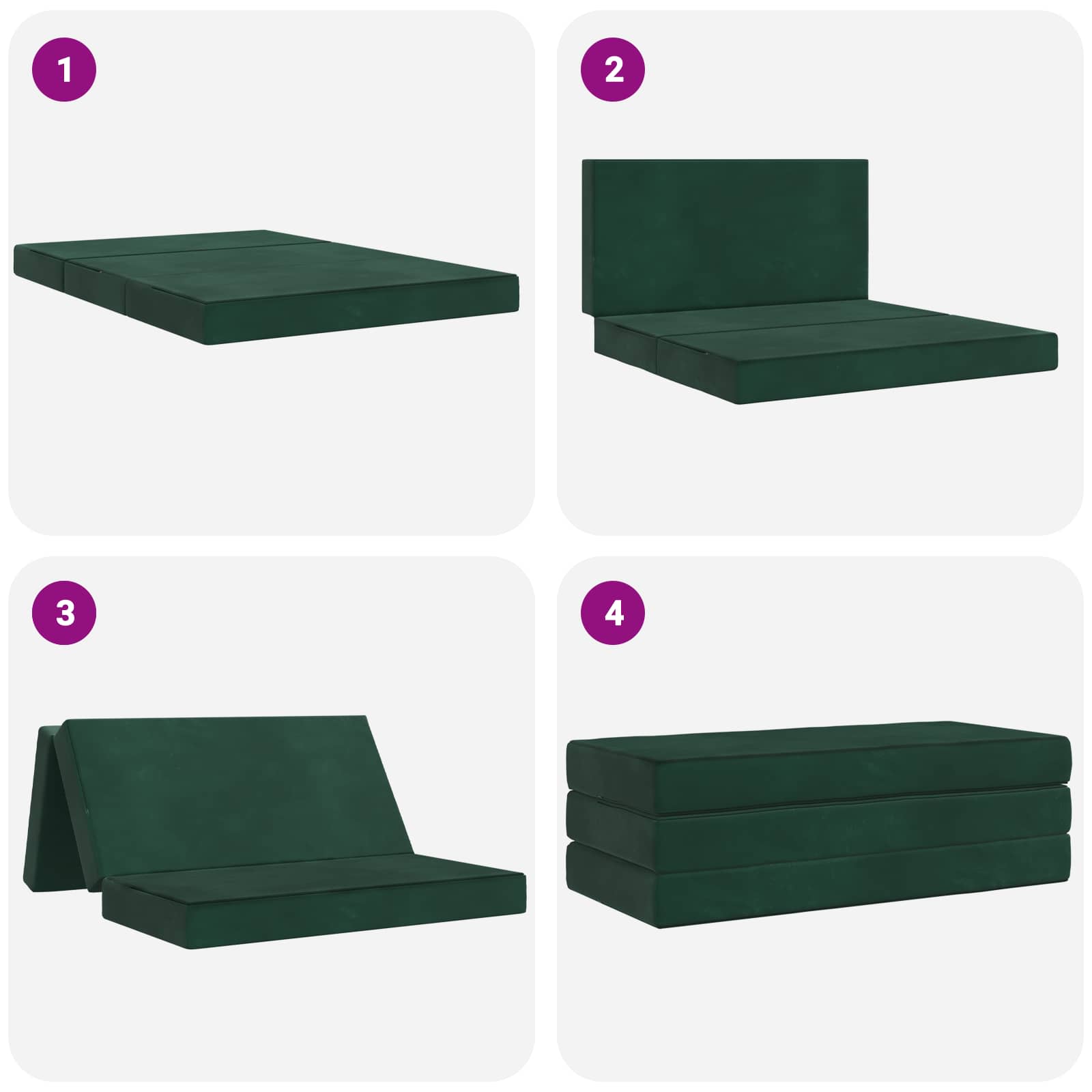Vouwbare Bankbed 120 x 67 x 45 cm Donkergroen is nu te koop bij PeponiXL, paradijselijk wonen!