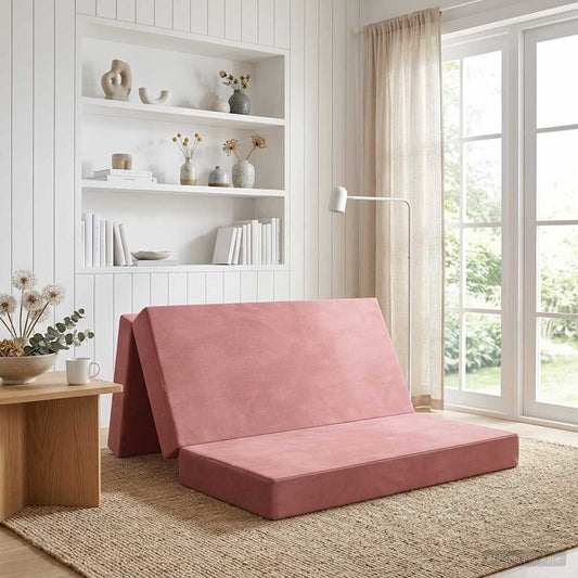 Vouwbare Bankbed 140 x 67 x 45 cm Roze is nu te koop bij PeponiXL, paradijselijk wonen!