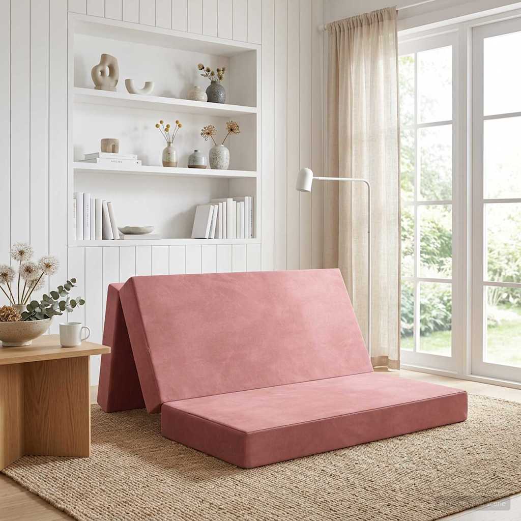 Vouwbare Bankbed 120 x 67 x 45 cm Roze is nu te koop bij PeponiXL, paradijselijk wonen!