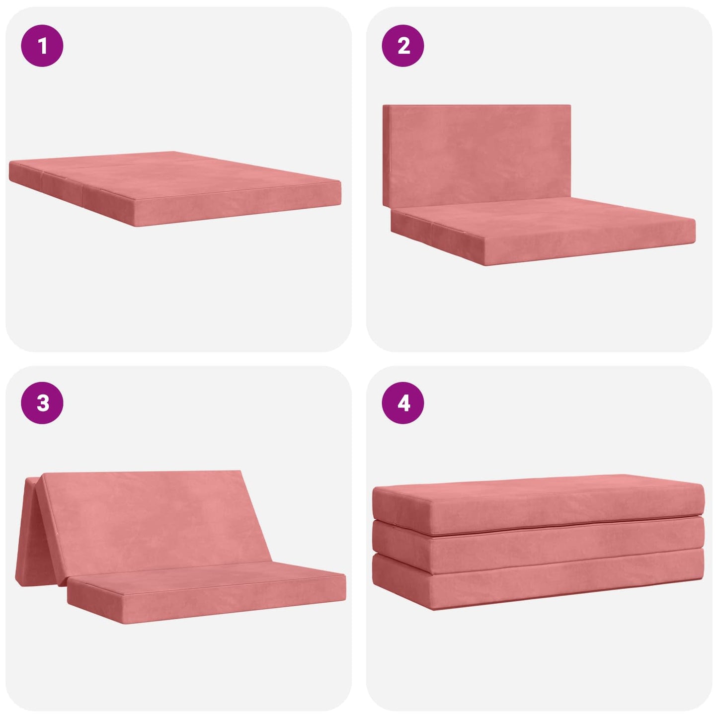 Vouwbare Bankbed 120 x 67 x 45 cm Roze is nu te koop bij PeponiXL, paradijselijk wonen!