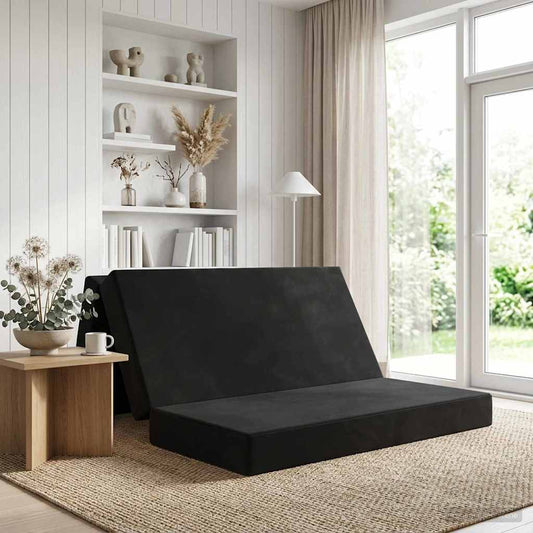 Vouwbare Bankbed 120 x 67 x 45 cm Zwart is nu te koop bij PeponiXL, paradijselijk wonen!