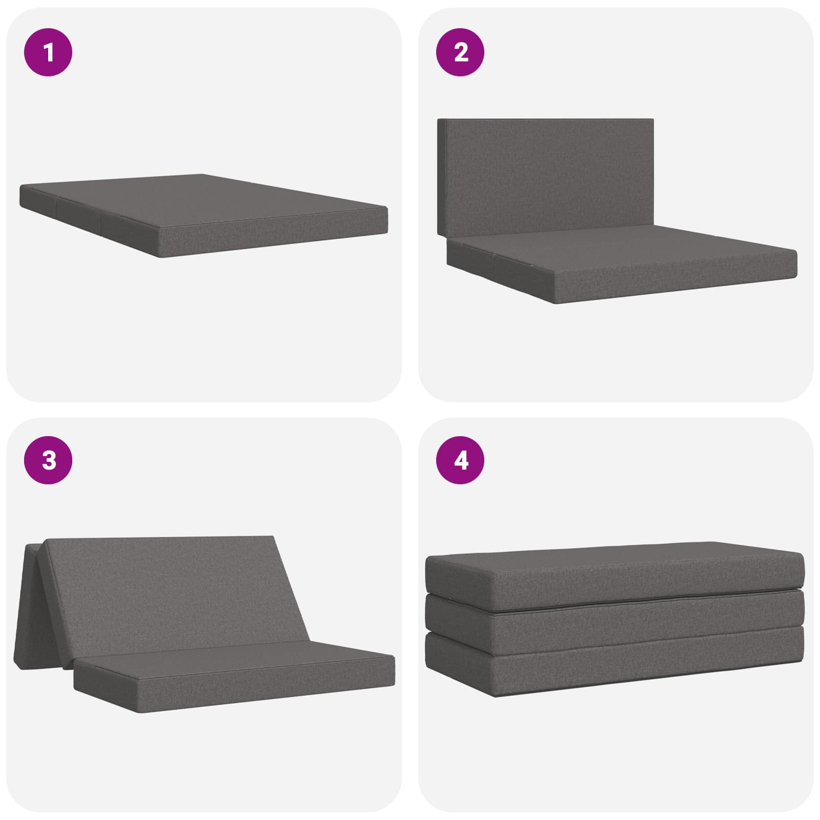 Vouwbare Bankbed 140 x 67 x 45 cm Lichtgrijs is nu te koop bij PeponiXL, paradijselijk wonen!