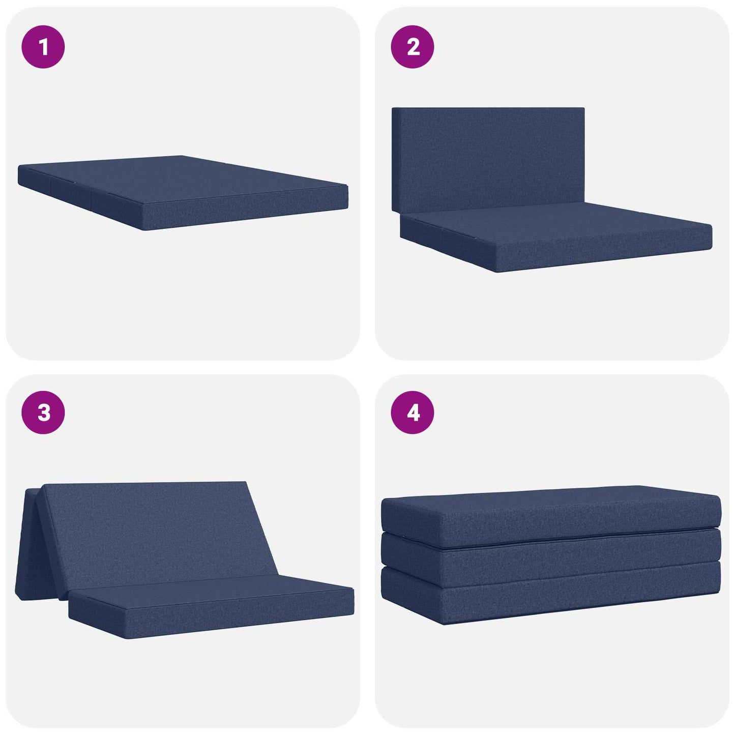 Vouwbare Bankbed 140 x 67 x 45 cm Blauw is nu te koop bij PeponiXL, paradijselijk wonen!