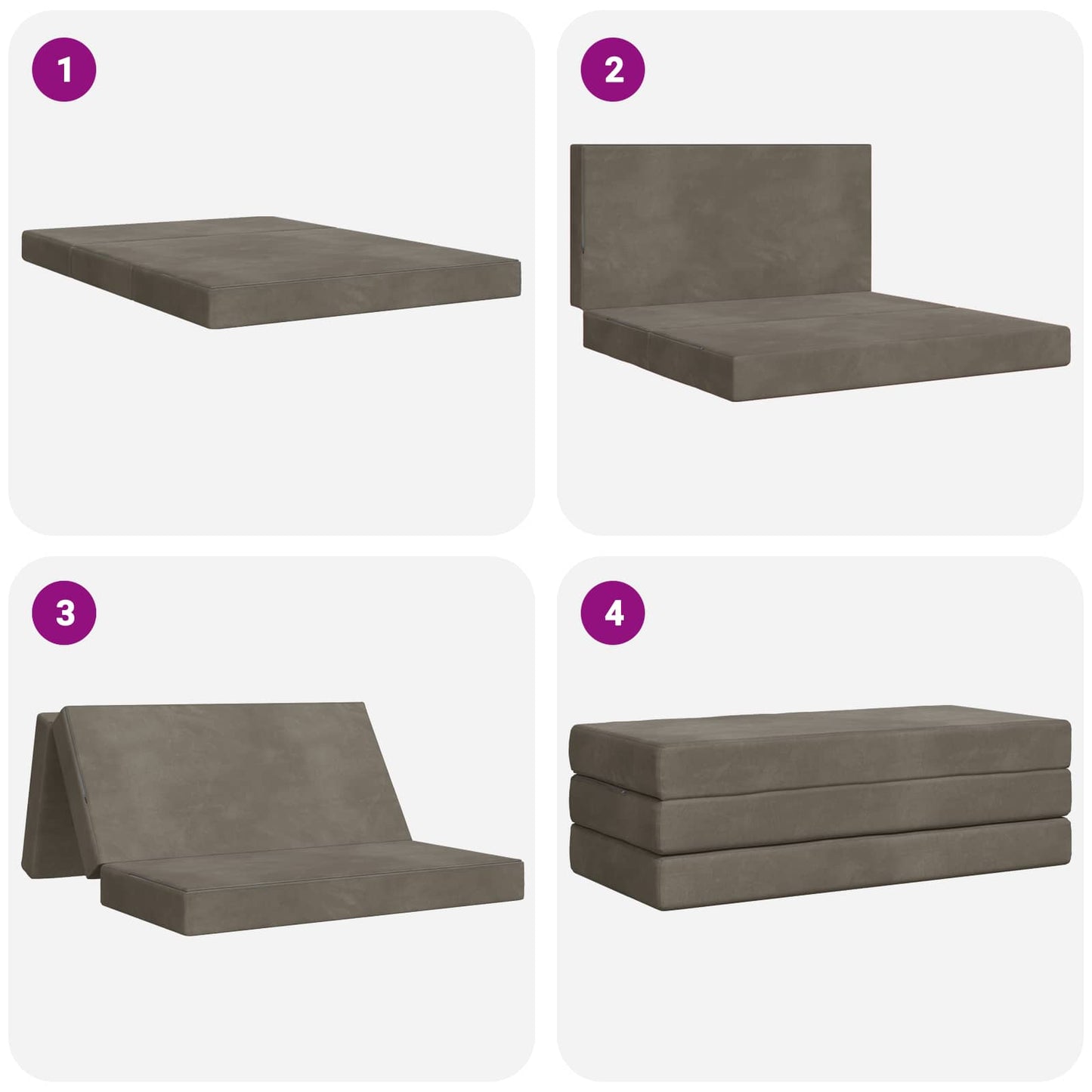 Vouwbare Bankbed 140 x 67 x 45 cm Lichtgrijs is nu te koop bij PeponiXL, paradijselijk wonen!