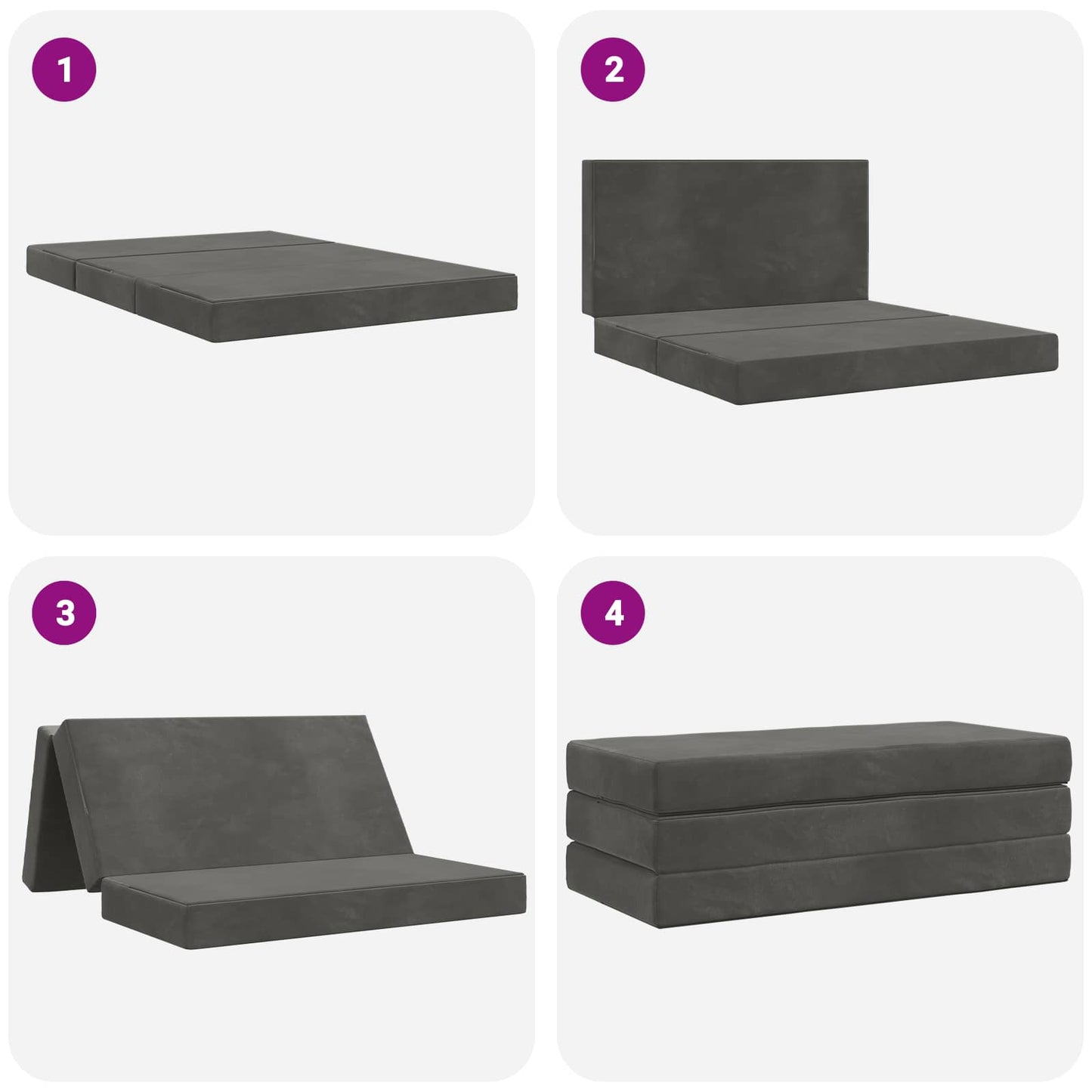 Vouwbare Bankbed 140 x 67 x 45 cm Donkergrijs is nu te koop bij PeponiXL, paradijselijk wonen!