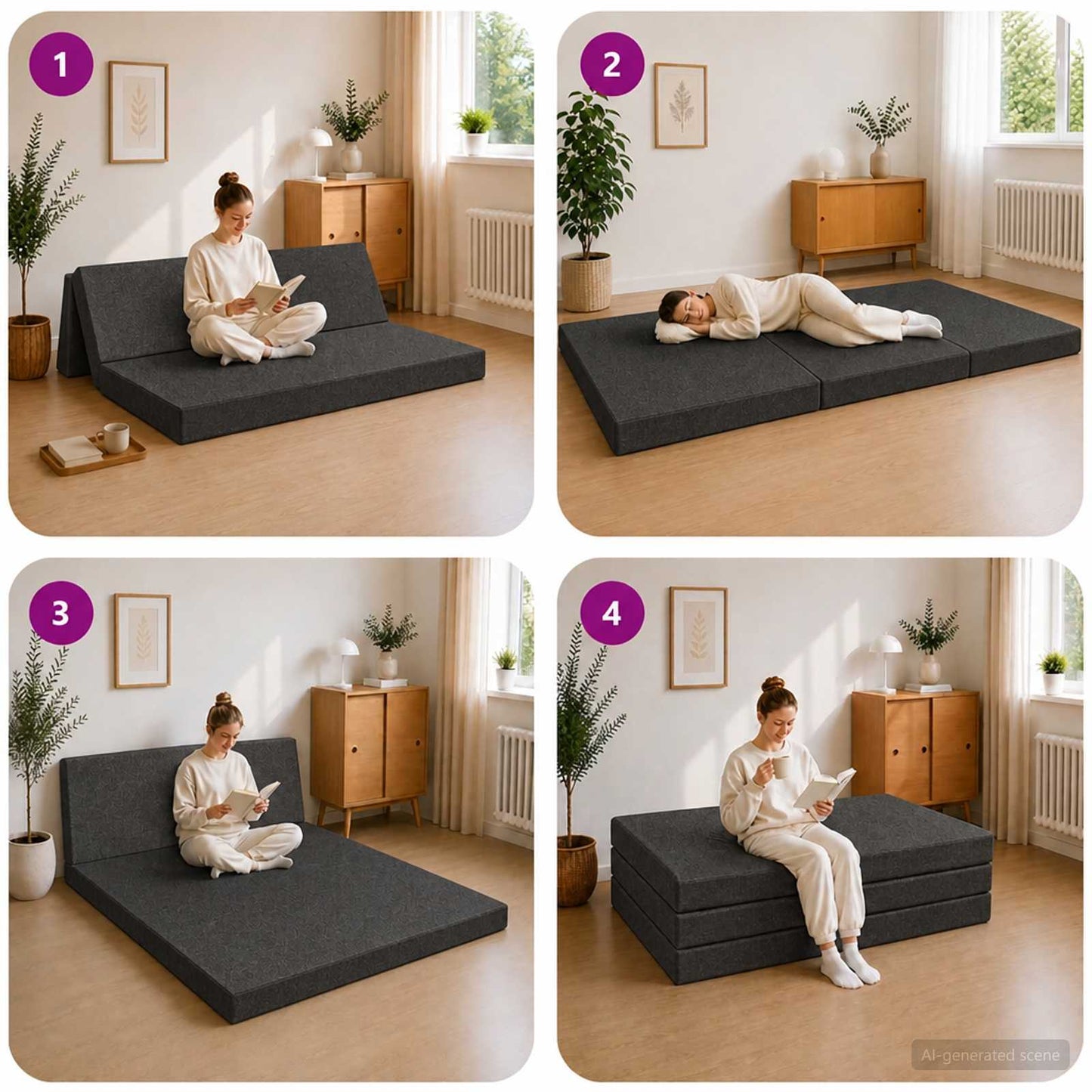 Vouwbare Bankbed 160 x 67 x 45 cm Donkergrijs is nu te koop bij PeponiXL, paradijselijk wonen!