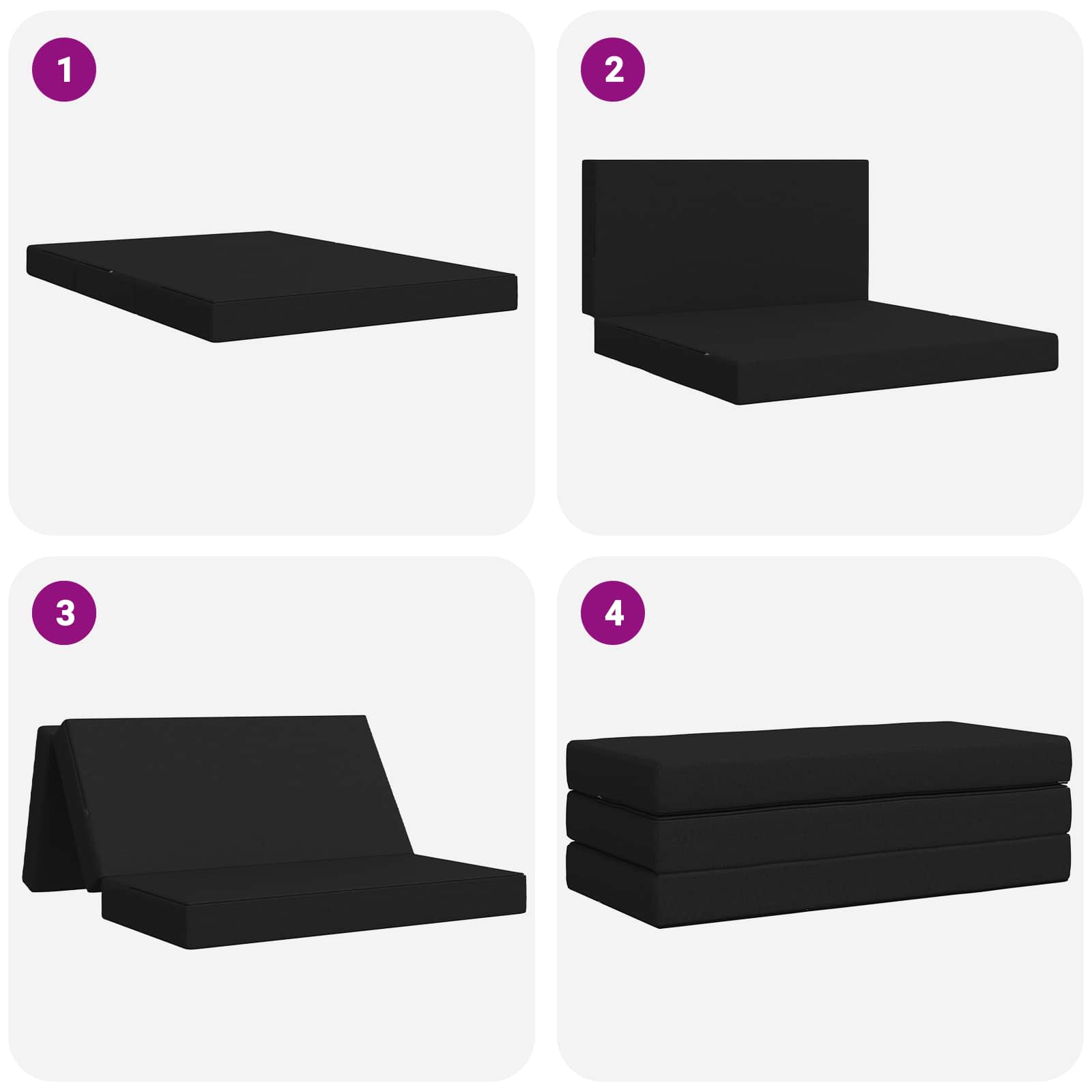 Vouwbare Bankbed 160 x 67 x 45 cm Zwart is nu te koop bij PeponiXL, paradijselijk wonen!