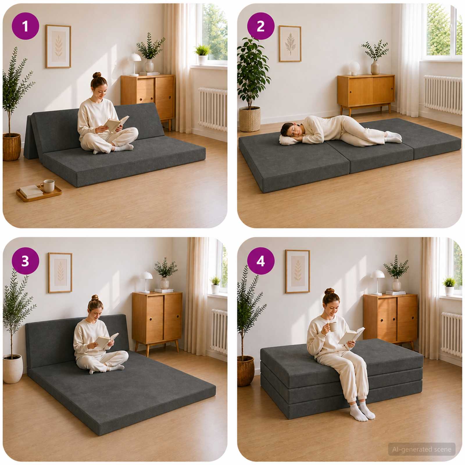 Vouwbare Bankbed 160 x 67 x 45 cm Donkergrijs is nu te koop bij PeponiXL, paradijselijk wonen!