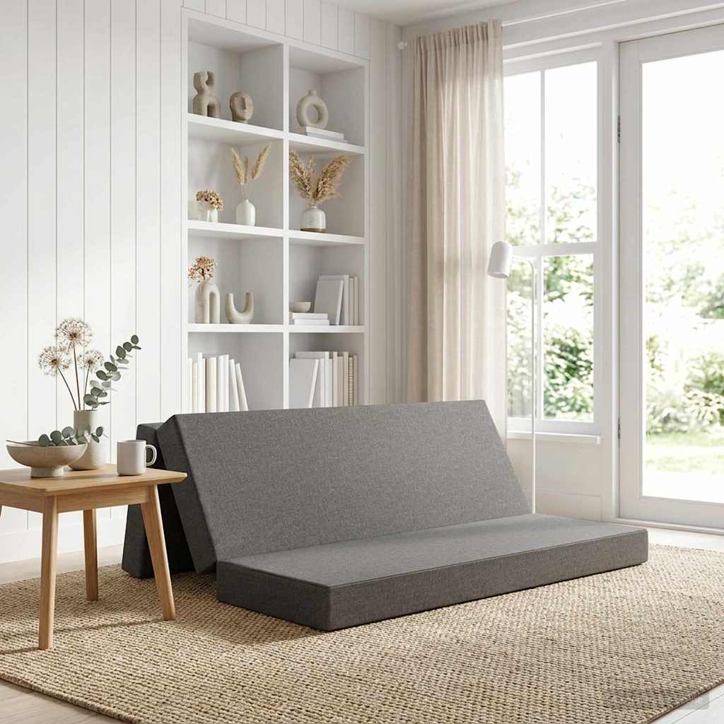 Vouwbare Bankbed 180 x 67 x 45 cm Lichtgrijs is nu te koop bij PeponiXL, paradijselijk wonen!