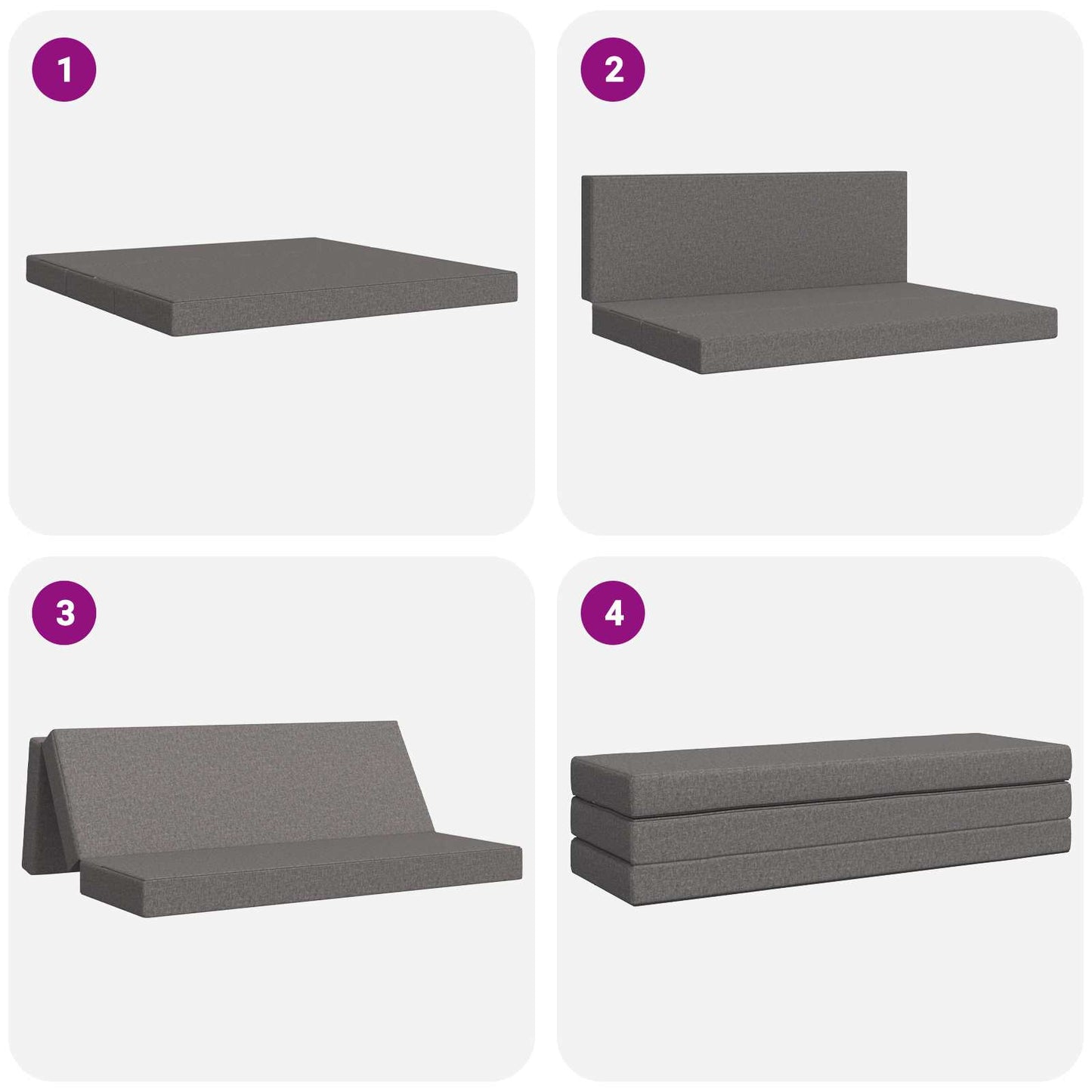 Vouwbare Bankbed 180 x 67 x 45 cm Lichtgrijs is nu te koop bij PeponiXL, paradijselijk wonen!