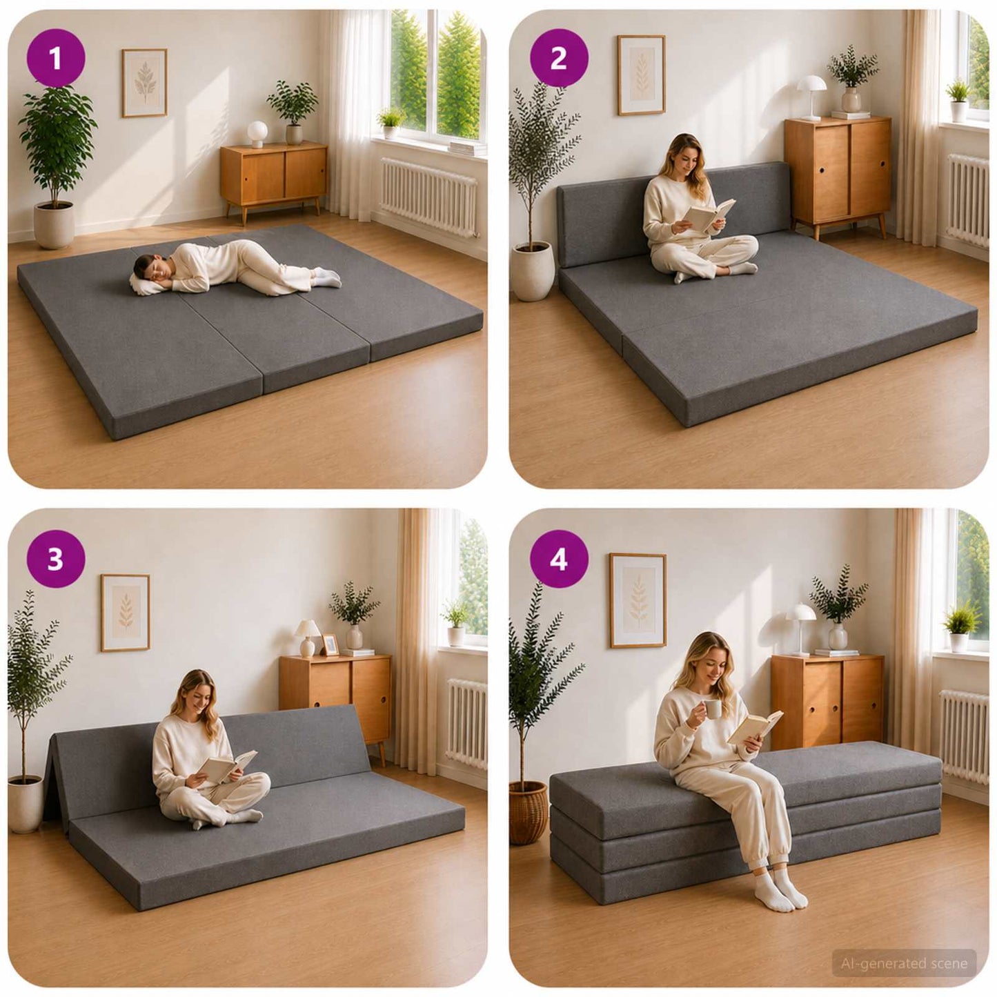 Vouwbare Bankbed 180 x 67 x 45 cm Lichtgrijs is nu te koop bij PeponiXL, paradijselijk wonen!