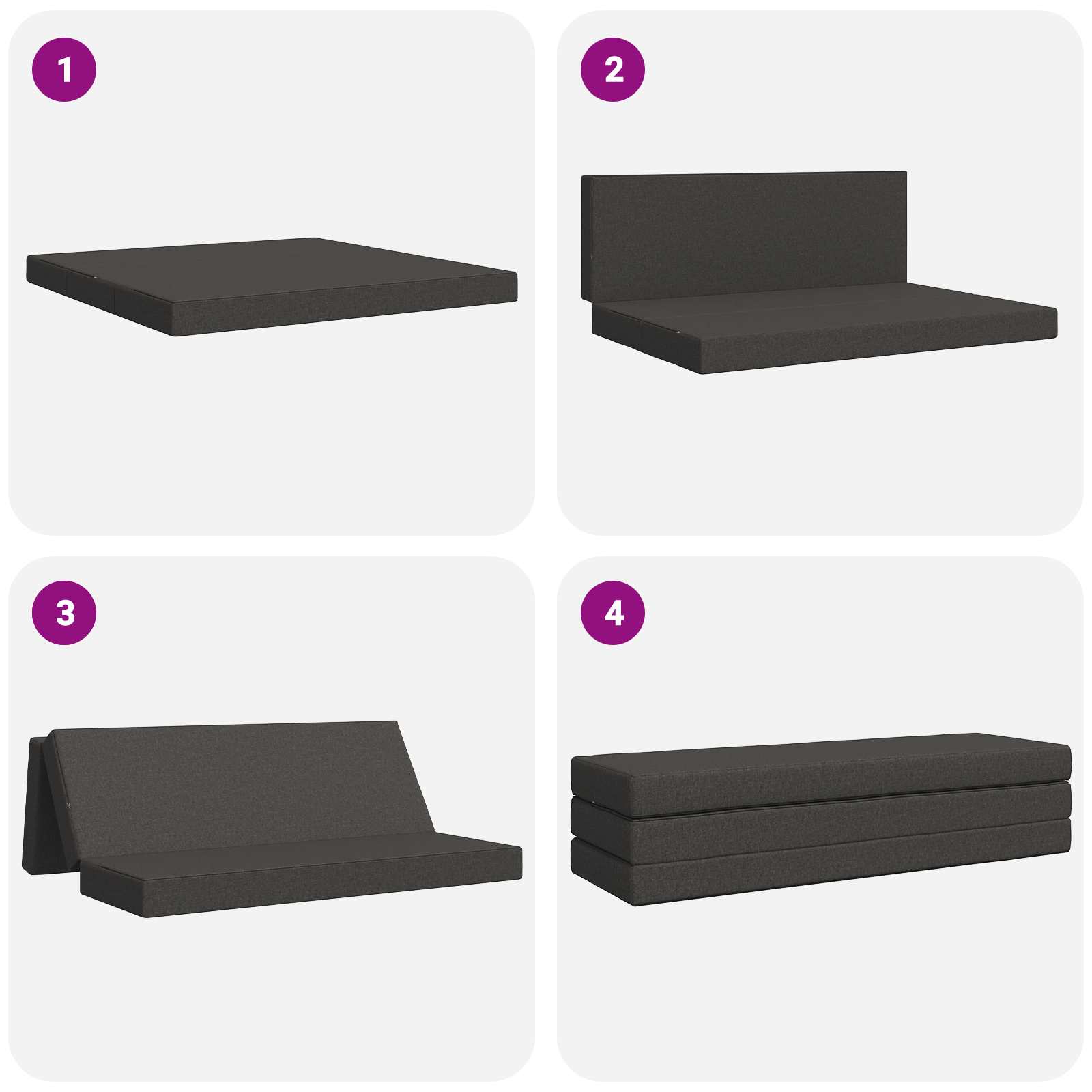 Vouwbare Bankbed 180 x 67 x 45 cm Donkergrijs is nu te koop bij PeponiXL, paradijselijk wonen!
