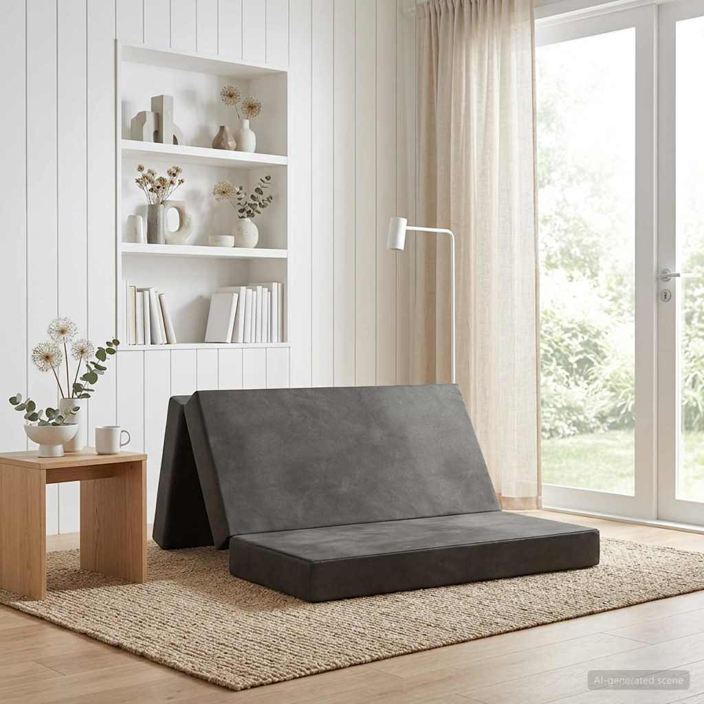 Vouwbare Bankbed 180 x 67 x 45 cm Lichtgrijs is nu te koop bij PeponiXL, paradijselijk wonen!