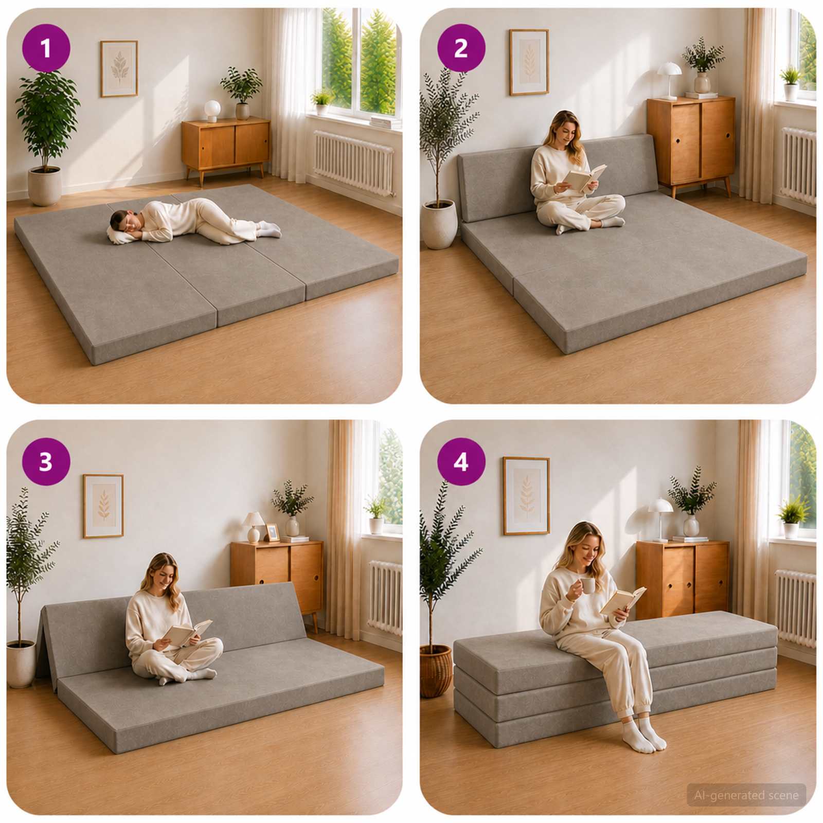 Vouwbare Bankbed 180 x 67 x 45 cm Lichtgrijs is nu te koop bij PeponiXL, paradijselijk wonen!