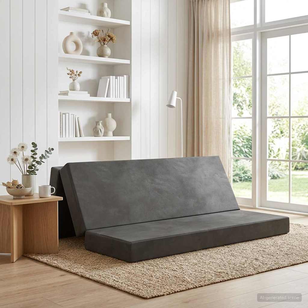 Vouwbare Bankbed 200 x 67 x 45 cm Donkergrijs is nu te koop bij PeponiXL, paradijselijk wonen!