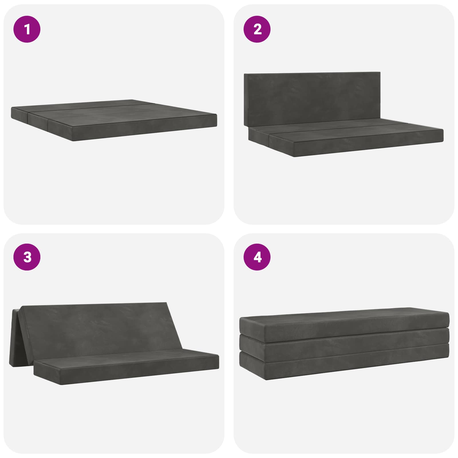 Vouwbare Bankbed 180 x 67 x 45 cm Donkergrijs is nu te koop bij PeponiXL, paradijselijk wonen!