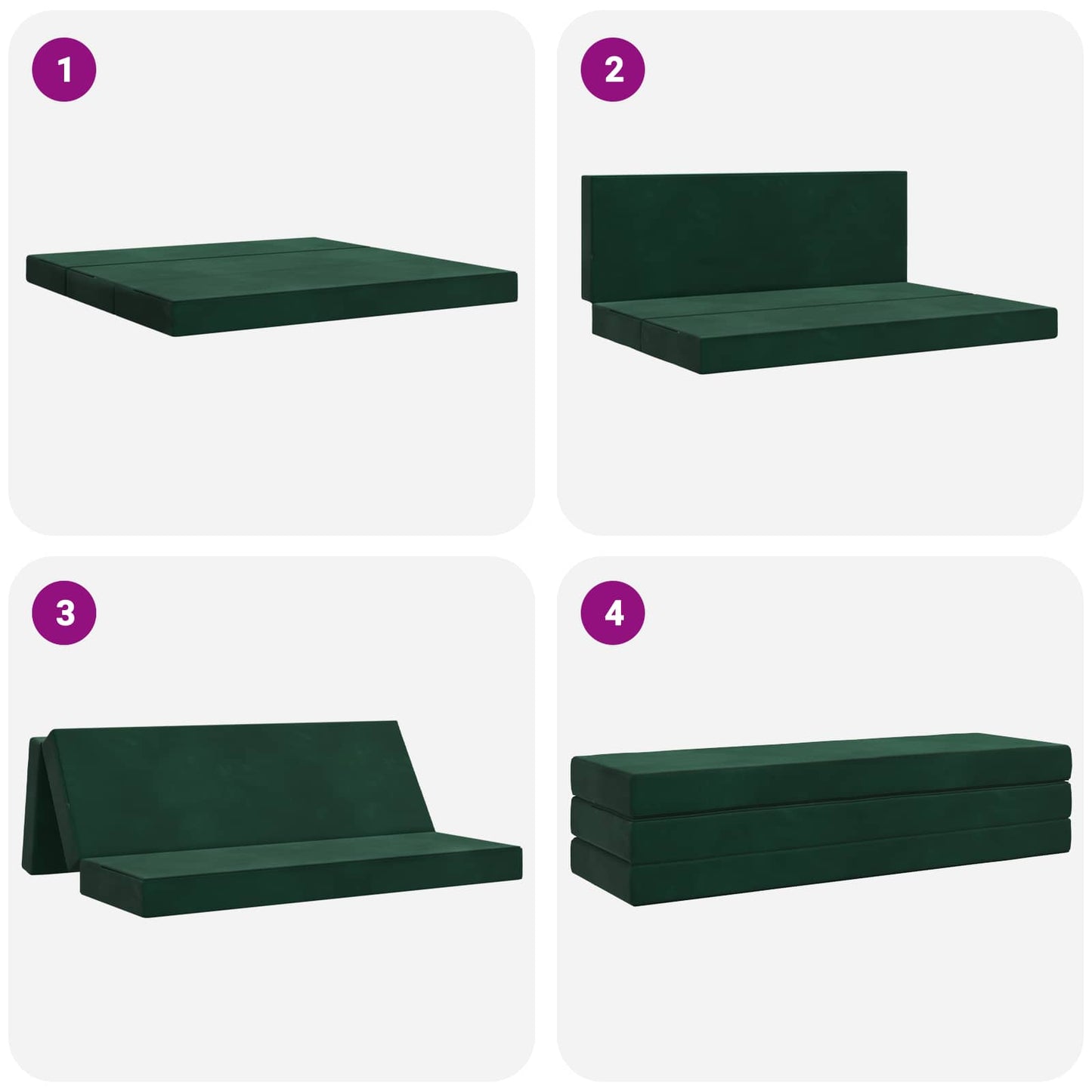 Vouwbare Bankbed 180 x 67 x 45 cm Donkergroen is nu te koop bij PeponiXL, paradijselijk wonen!