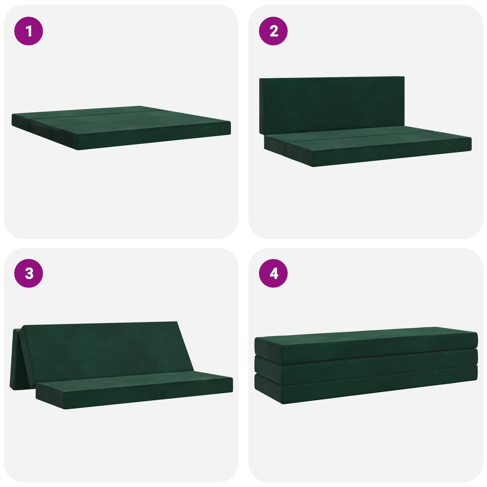 Vouwbare Bankbed 180 x 67 x 45 cm Donkergroen is nu te koop bij PeponiXL, paradijselijk wonen!