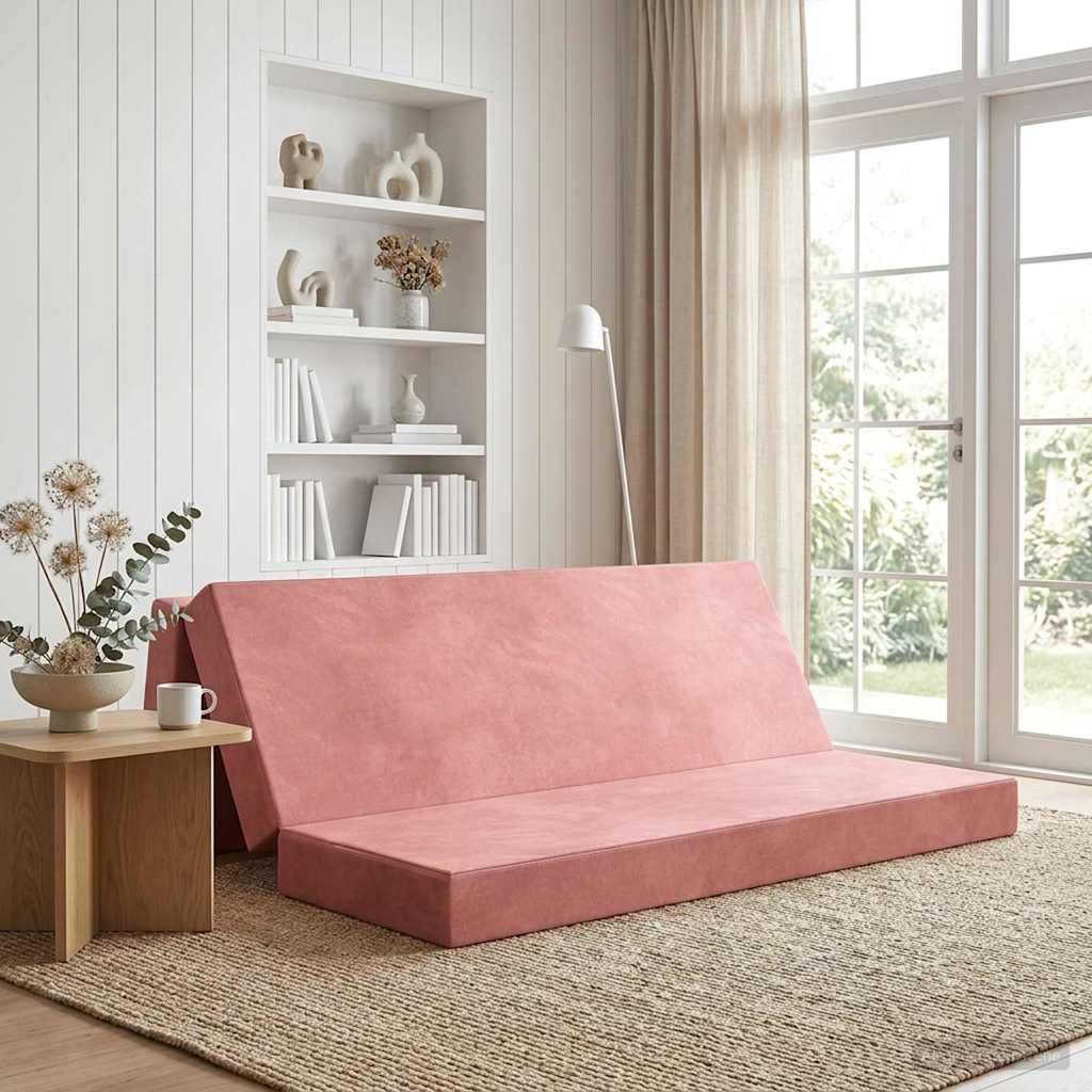 Vouwbare Bankbed 200 x 67 x 45 cm Roze is nu te koop bij PeponiXL, paradijselijk wonen!