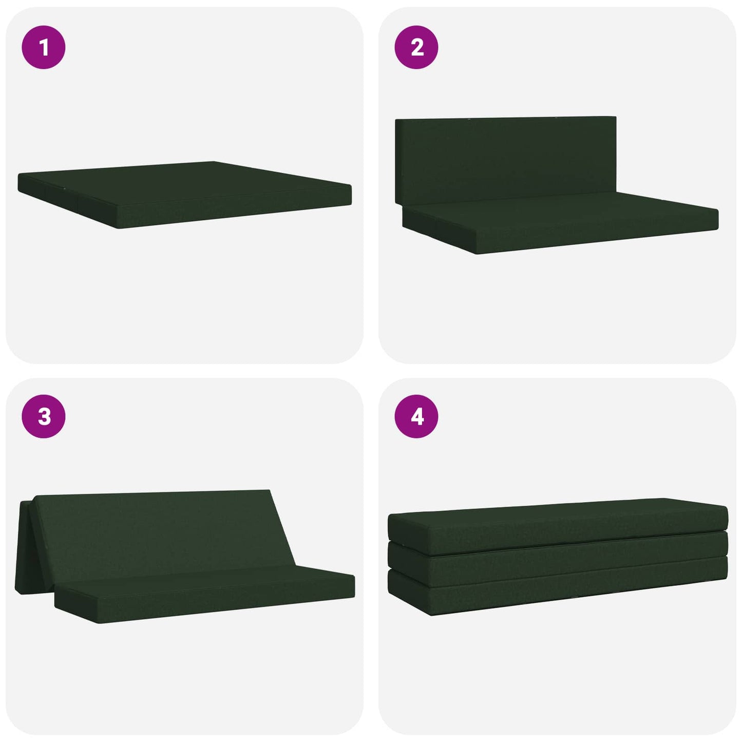 Vouwbare Bankbed 200 x 67 x 45 cm Donkergroen is nu te koop bij PeponiXL, paradijselijk wonen!