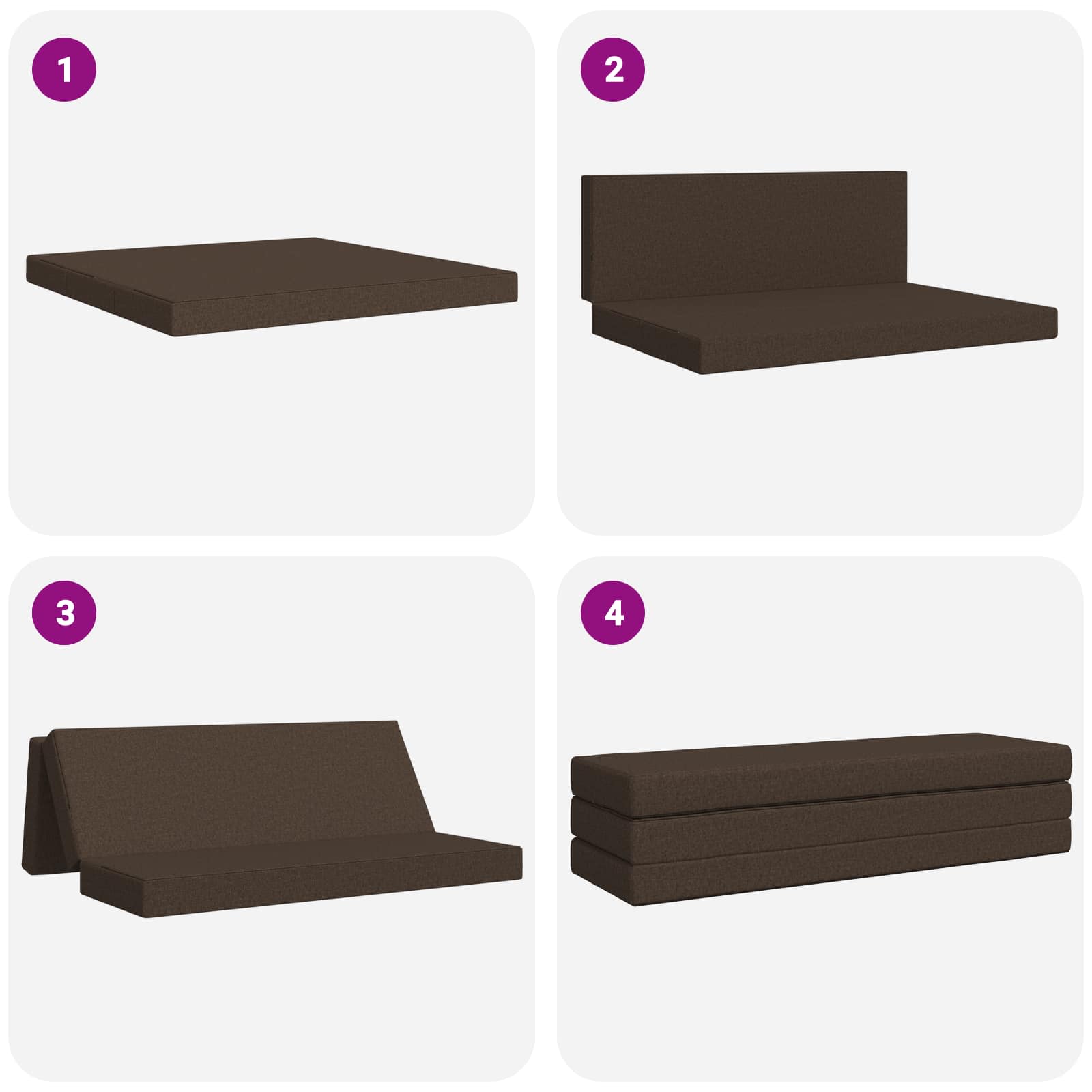 Vouwbare Bankbed 200 x 67 x 45 cm Taupe is nu te koop bij PeponiXL, paradijselijk wonen!