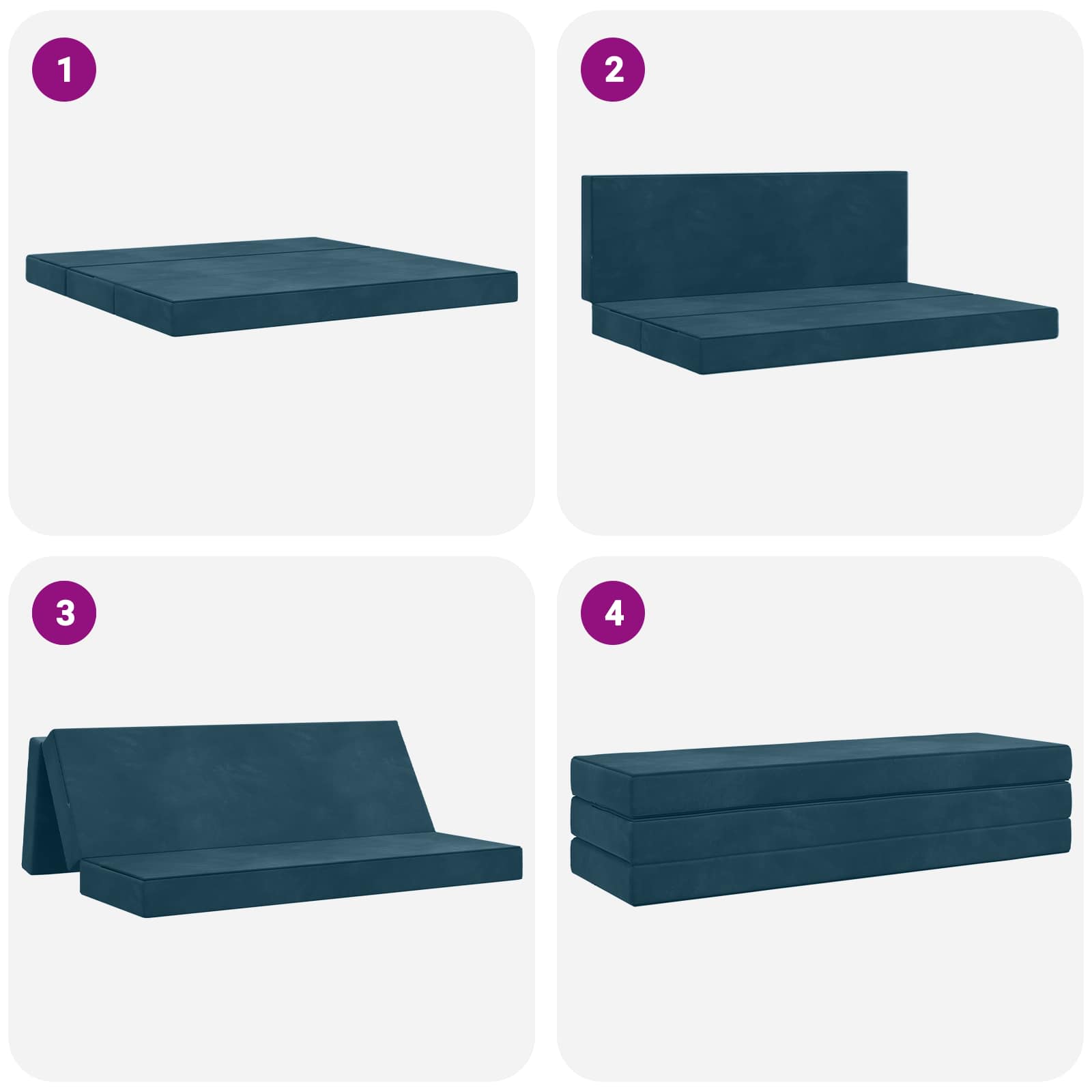Vouwbare Bankbed 200 x 67 x 45 cm Blauw is nu te koop bij PeponiXL, paradijselijk wonen!