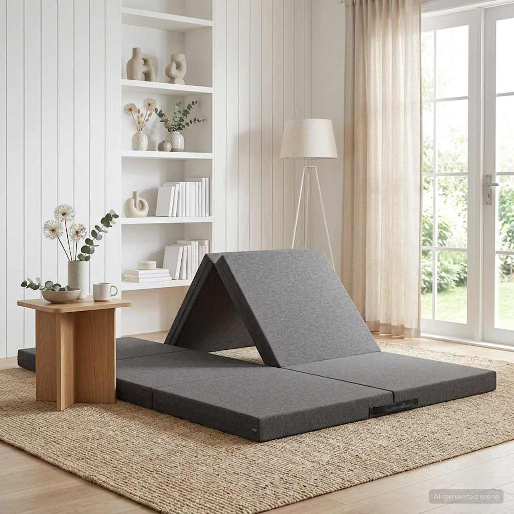Vouwbare Bankbed 140 x 67 x 45 cm Lichtgrijs is nu te koop bij PeponiXL, paradijselijk wonen!