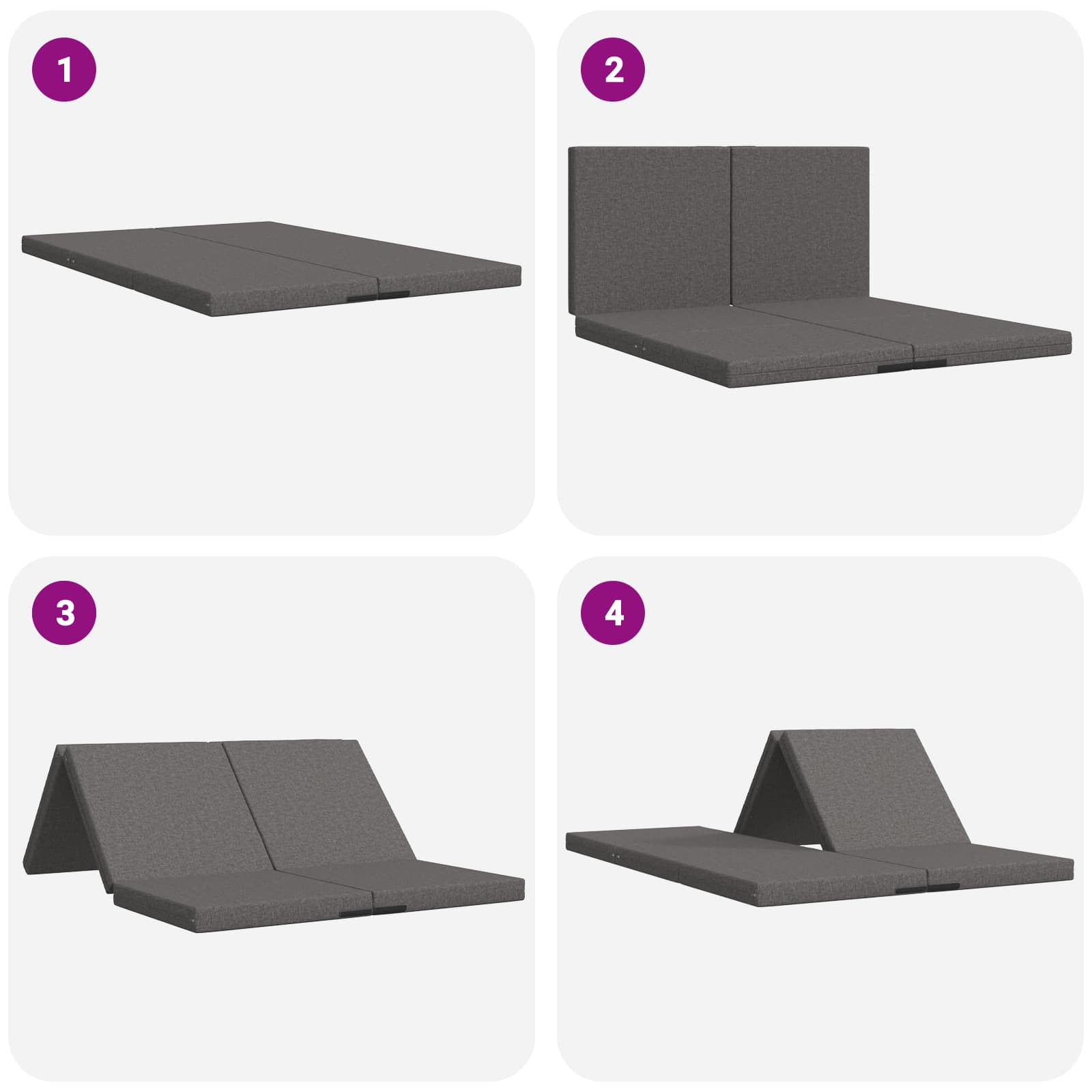 Vouwbare Bankbed 140 x 67 x 45 cm Lichtgrijs is nu te koop bij PeponiXL, paradijselijk wonen!