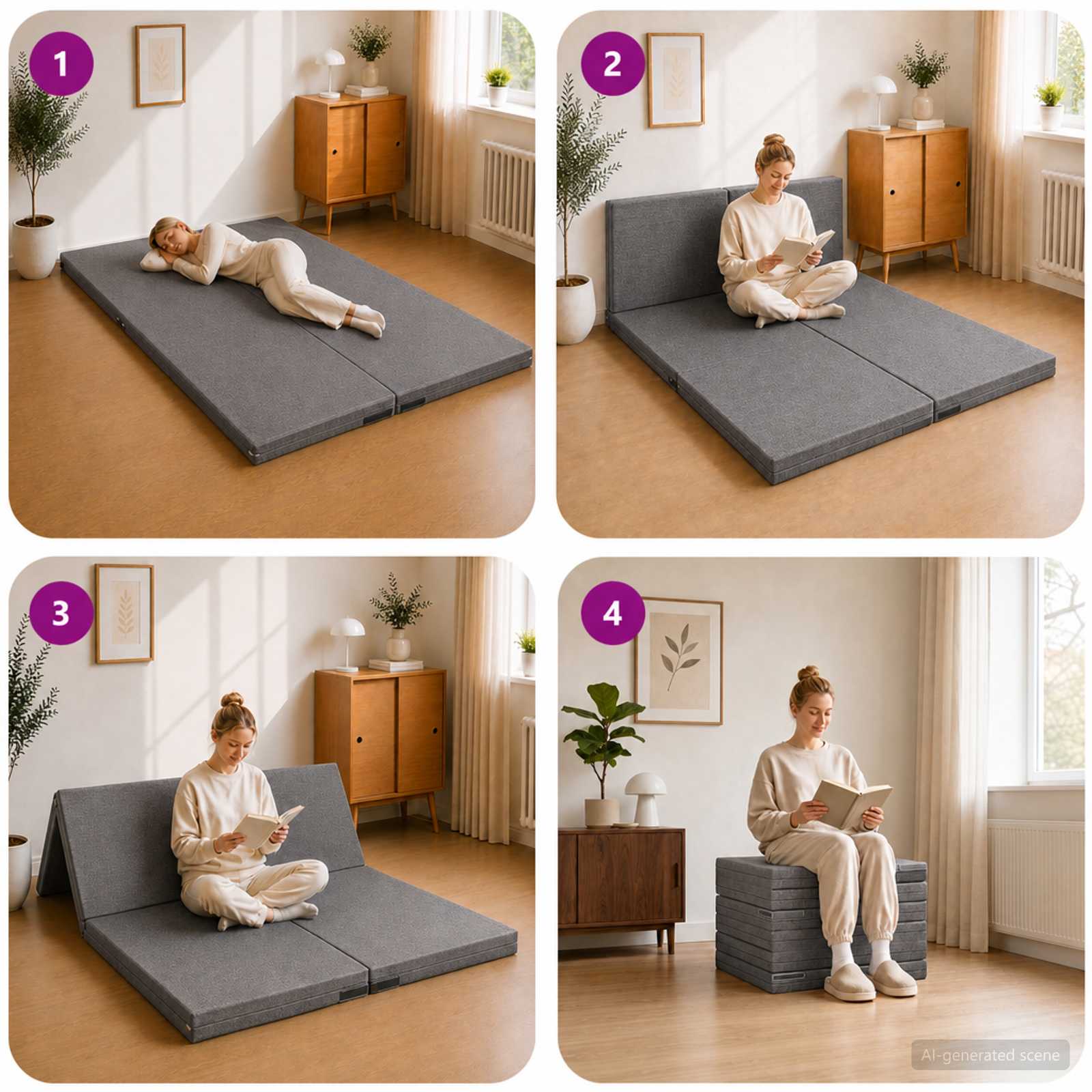 Vouwbare Bankbed 140 x 67 x 45 cm Lichtgrijs is nu te koop bij PeponiXL, paradijselijk wonen!