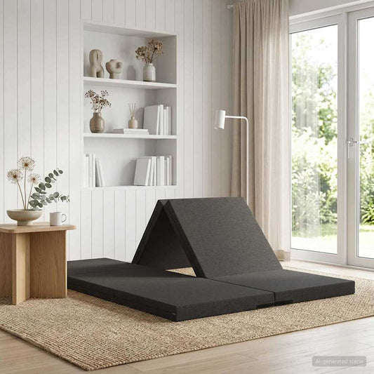 Vouwbare Bankbed 140 x 67 x 45 cm Donkergrijs is nu te koop bij PeponiXL, paradijselijk wonen!