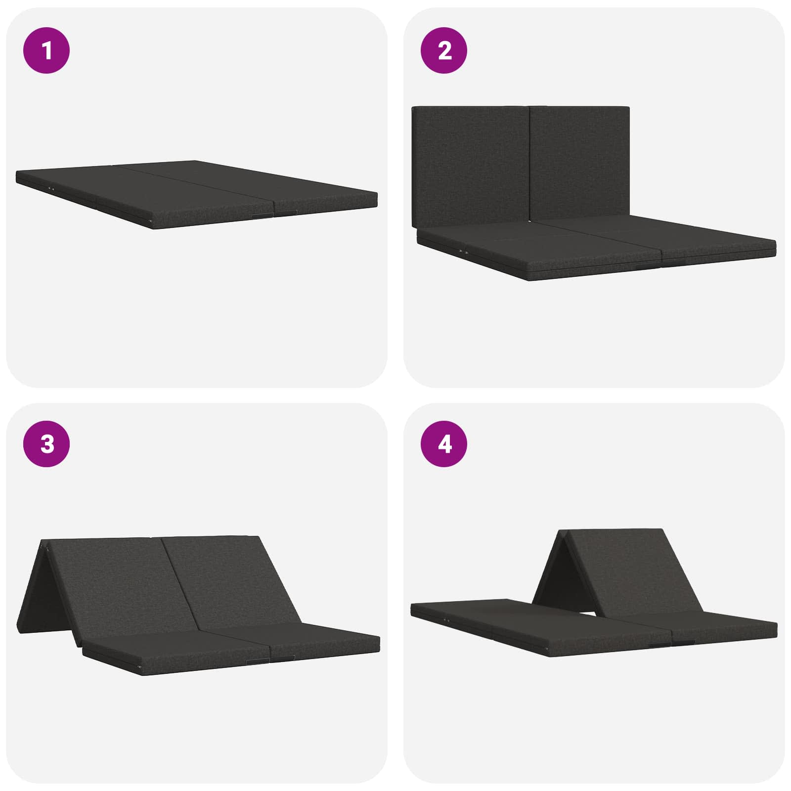 Vouwbare Bankbed 140 x 67 x 45 cm Donkergrijs is nu te koop bij PeponiXL, paradijselijk wonen!