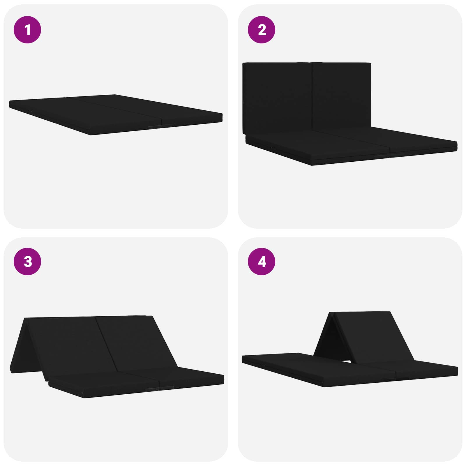 Vouwbare Bankbed 140 x 67 x 45 cm Zwart is nu te koop bij PeponiXL, paradijselijk wonen!