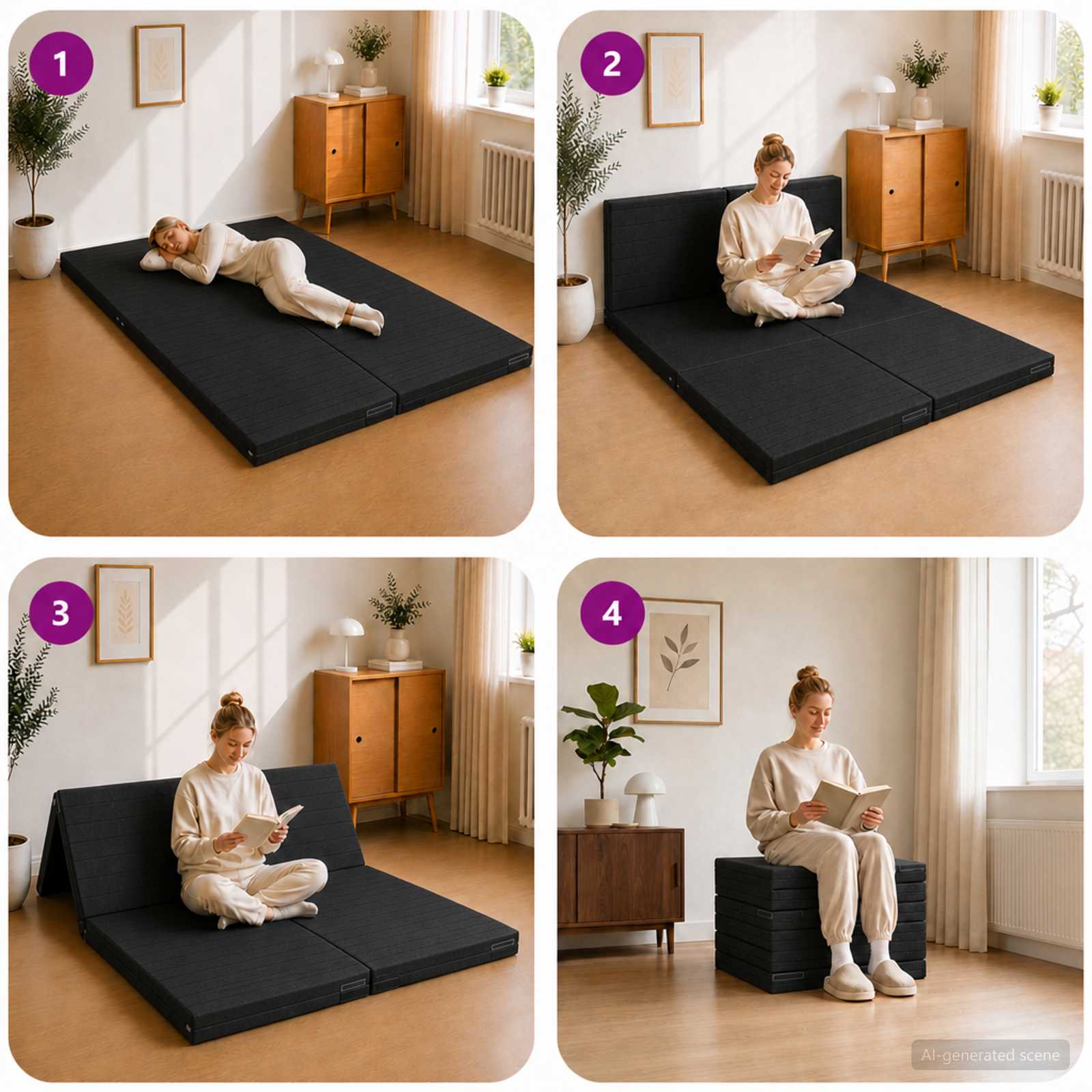 Vouwbare Bankbed 140 x 67 x 45 cm Zwart is nu te koop bij PeponiXL, paradijselijk wonen!