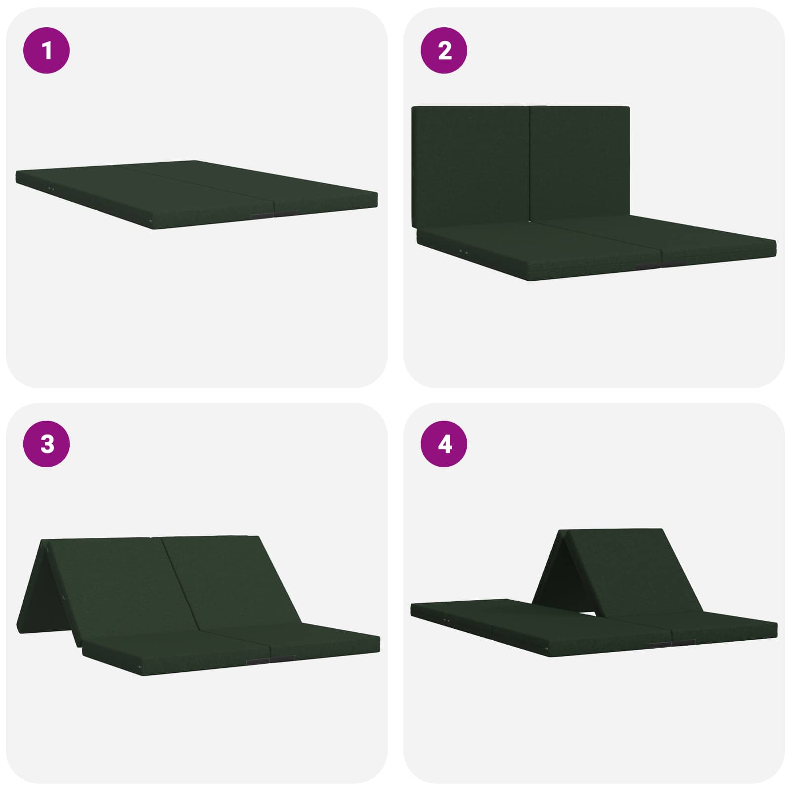 Vouwbare Bankbed 140 x 67 x 45 cm Donkergroen is nu te koop bij PeponiXL, paradijselijk wonen!