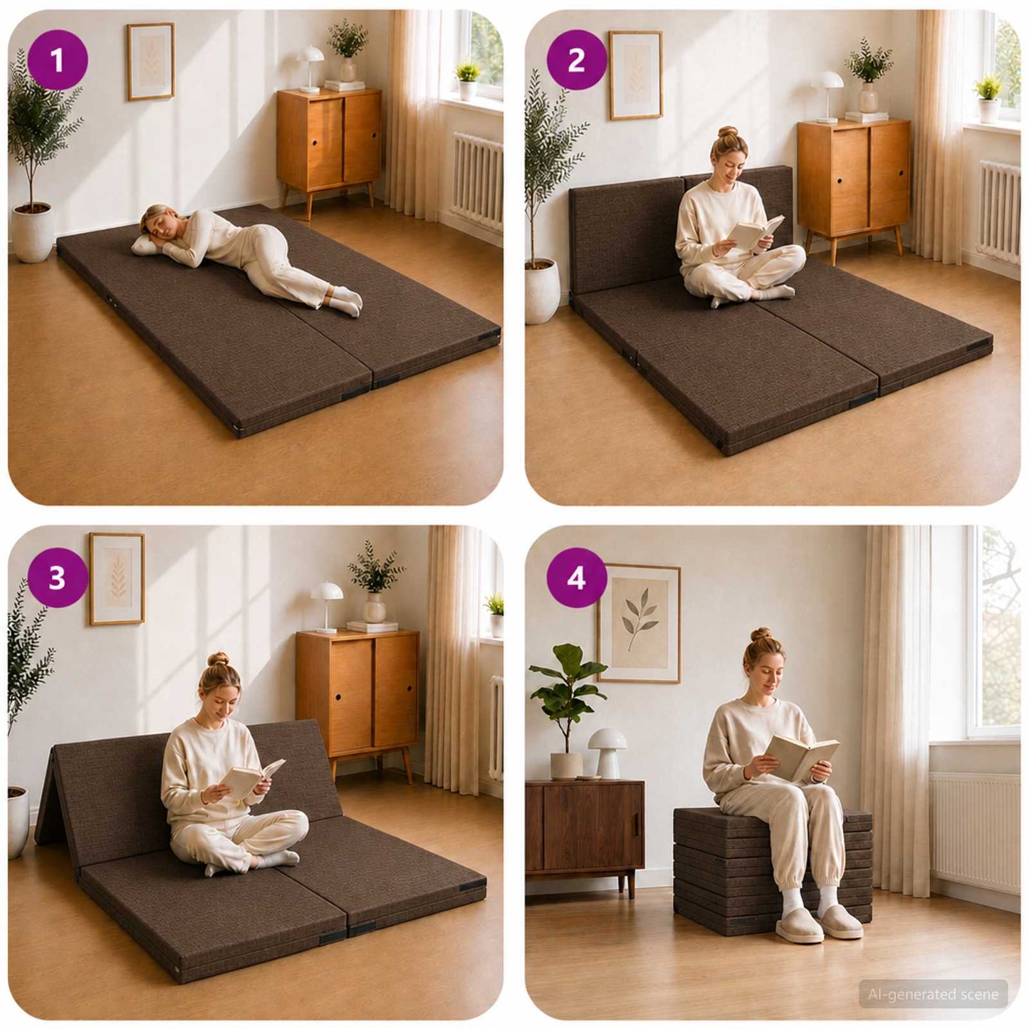 Vouwbare Bankbed 140 x 67 x 45 cm Taupe is nu te koop bij PeponiXL, paradijselijk wonen!