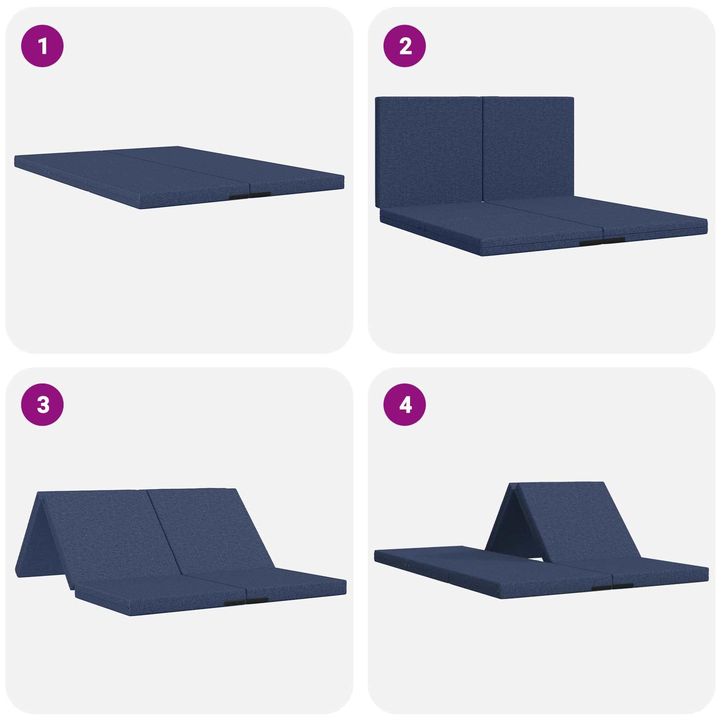 Vouwbare Bankbed 140 x 67 x 45 cm Blauw is nu te koop bij PeponiXL, paradijselijk wonen!