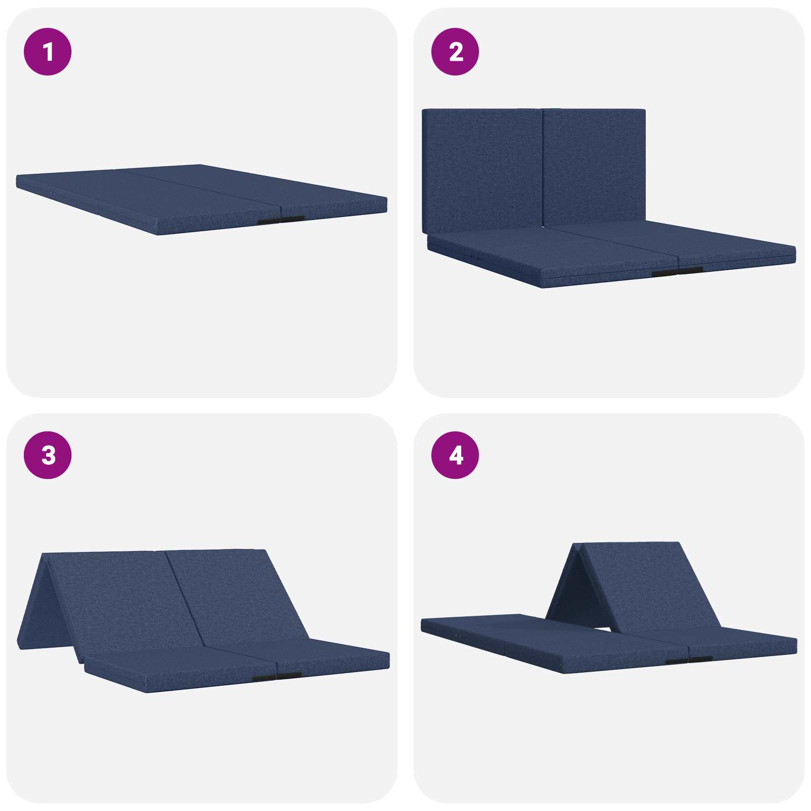 Vouwbare Bankbed 140 x 67 x 45 cm Blauw is nu te koop bij PeponiXL, paradijselijk wonen!