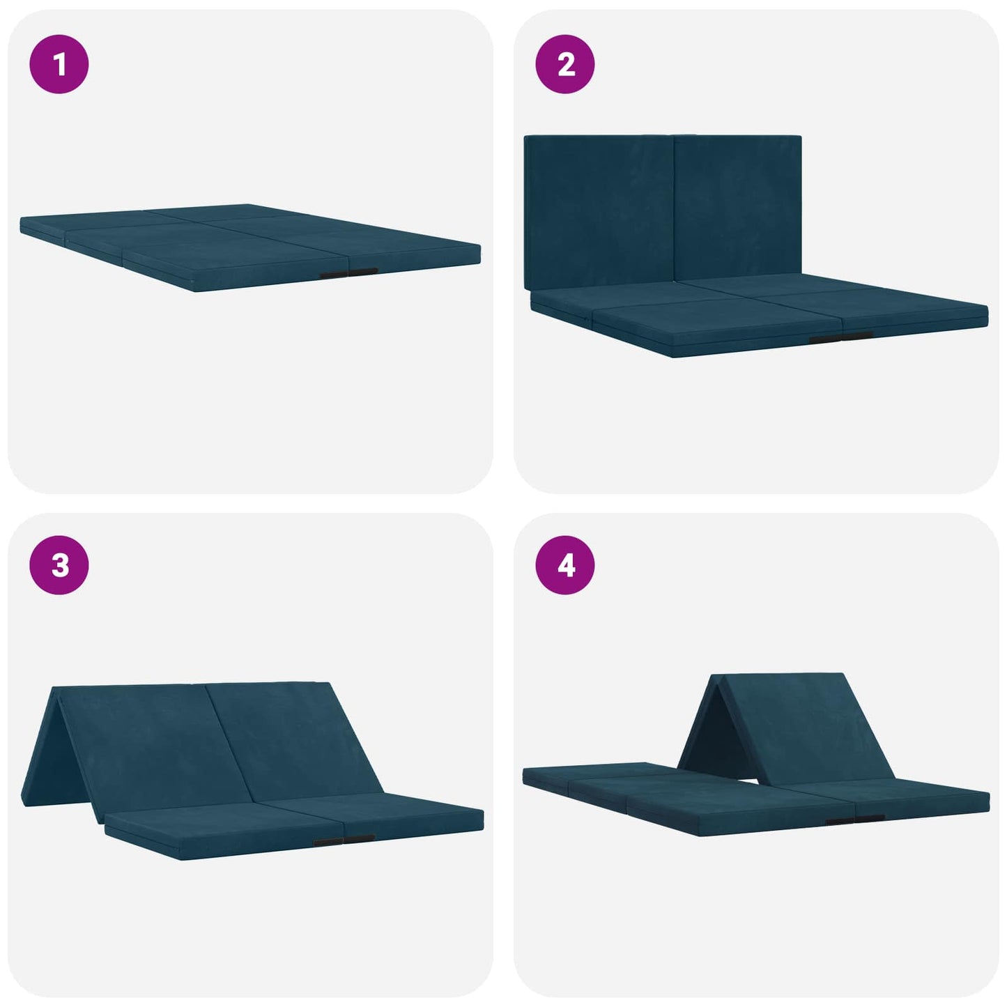 Vouwbare Bankbed 140 x 67 x 45 cm Blauw is nu te koop bij PeponiXL, paradijselijk wonen!