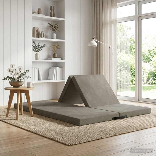 Vouwbare Bankbed 140 x 67 x 45 cm Lichtgrijs is nu te koop bij PeponiXL, paradijselijk wonen!