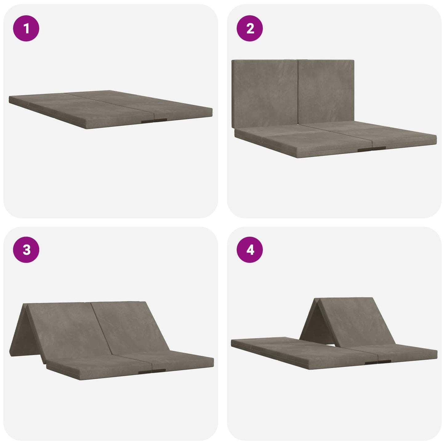 Vouwbare Bankbed 140 x 67 x 45 cm Lichtgrijs is nu te koop bij PeponiXL, paradijselijk wonen!