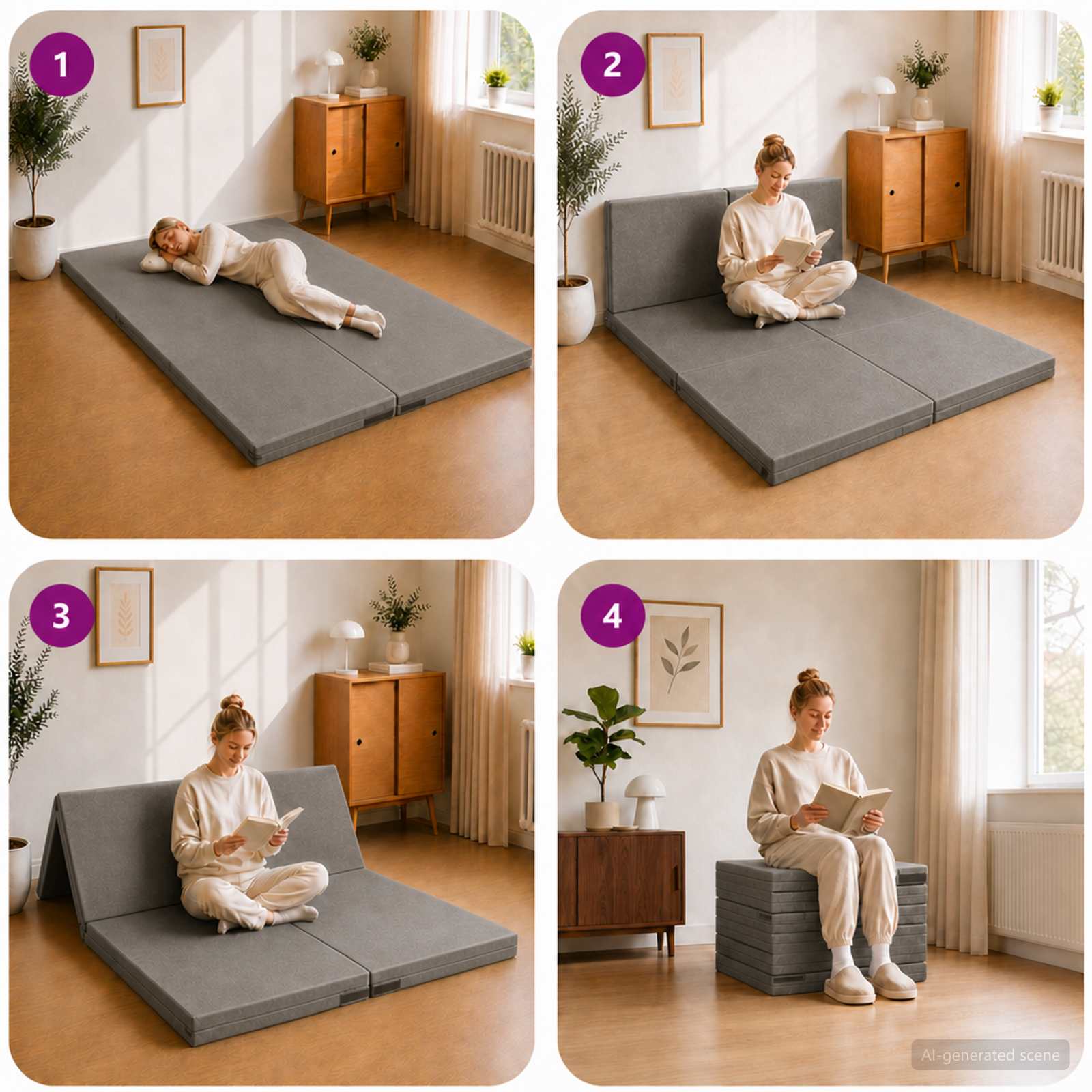 Vouwbare Bankbed 140 x 67 x 45 cm Lichtgrijs is nu te koop bij PeponiXL, paradijselijk wonen!
