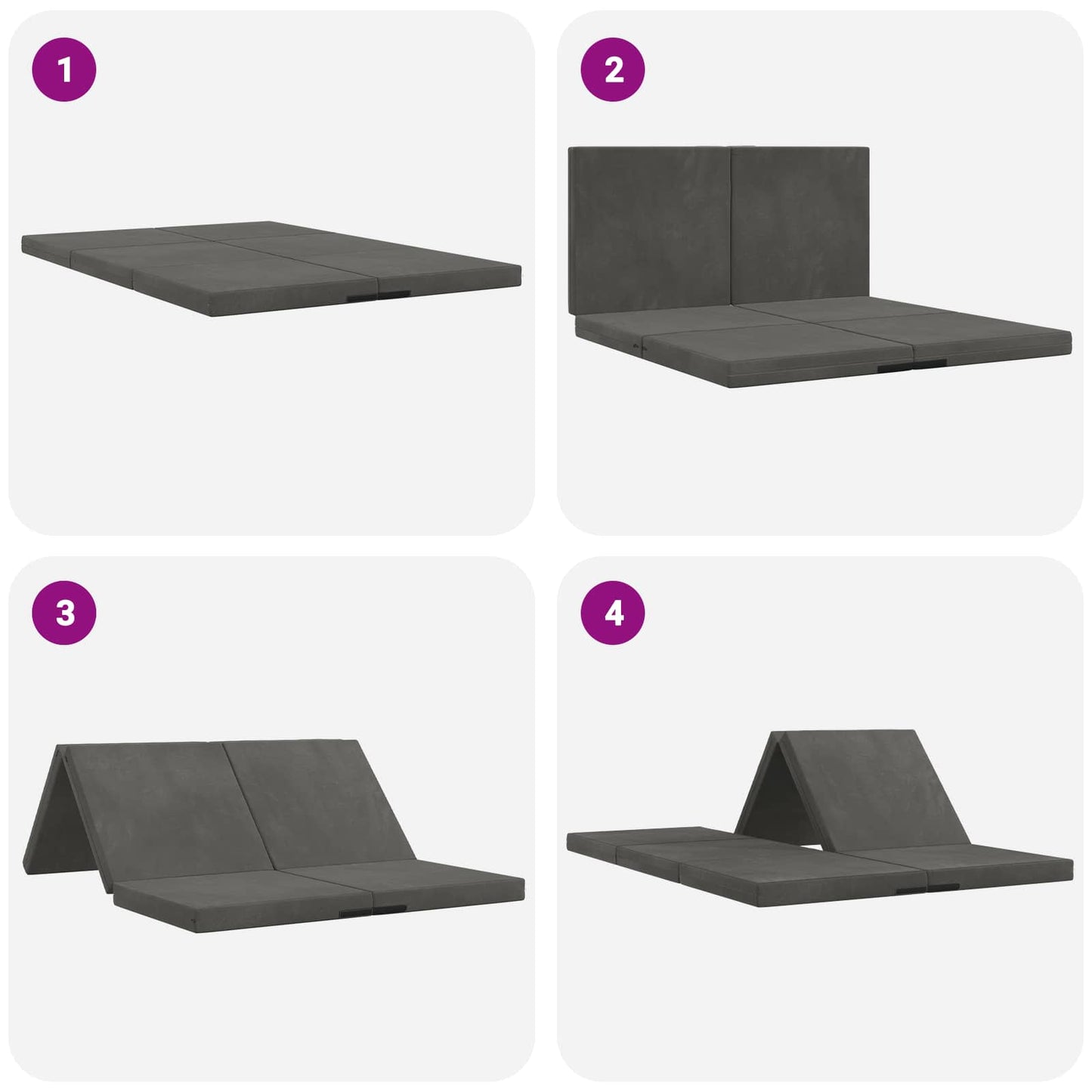 Vouwbare Bankbed 140 x 67 x 45 cm Donkergrijs is nu te koop bij PeponiXL, paradijselijk wonen!