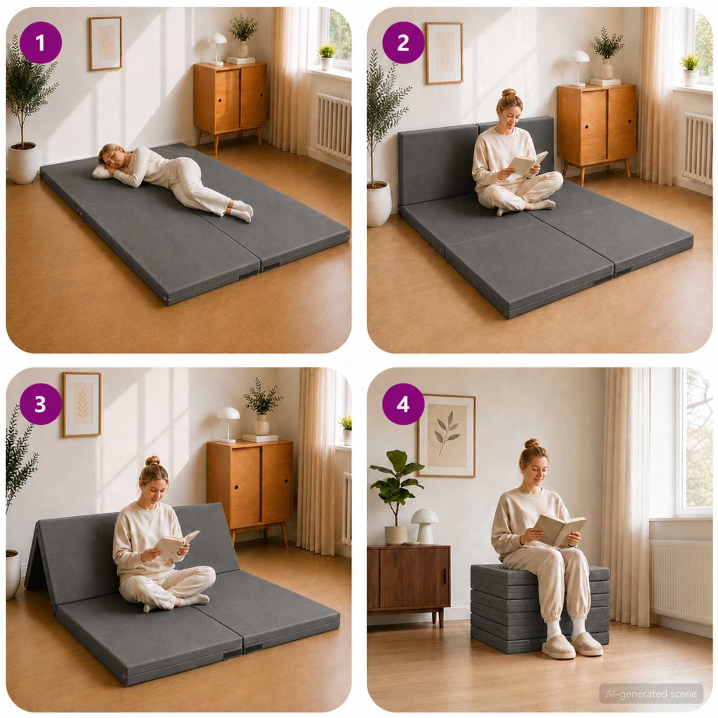 Vouwbare Bankbed 140 x 67 x 45 cm Donkergrijs is nu te koop bij PeponiXL, paradijselijk wonen!